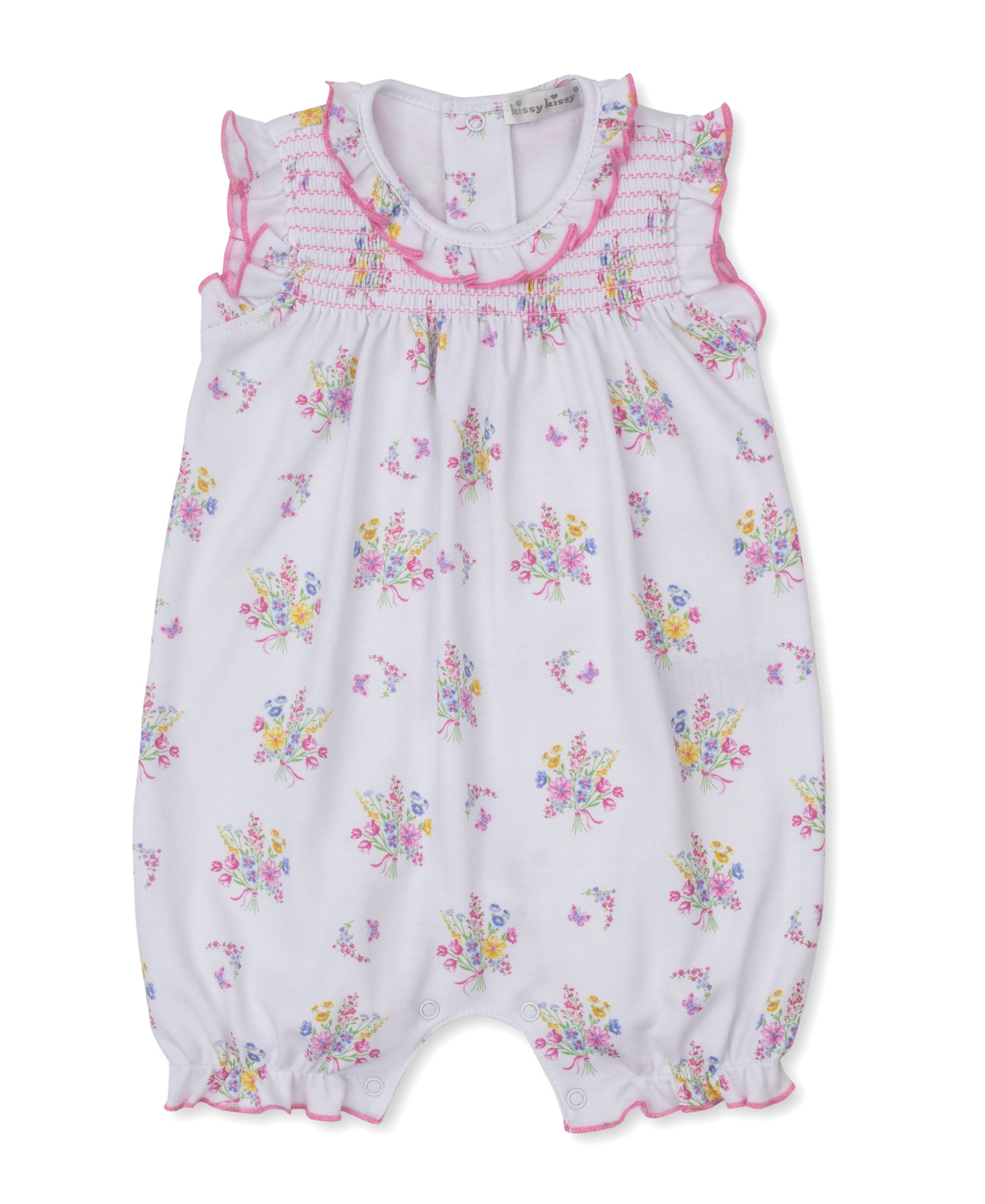 Pastel Gardens Short Smocked Playsuit - Kissy Kissy