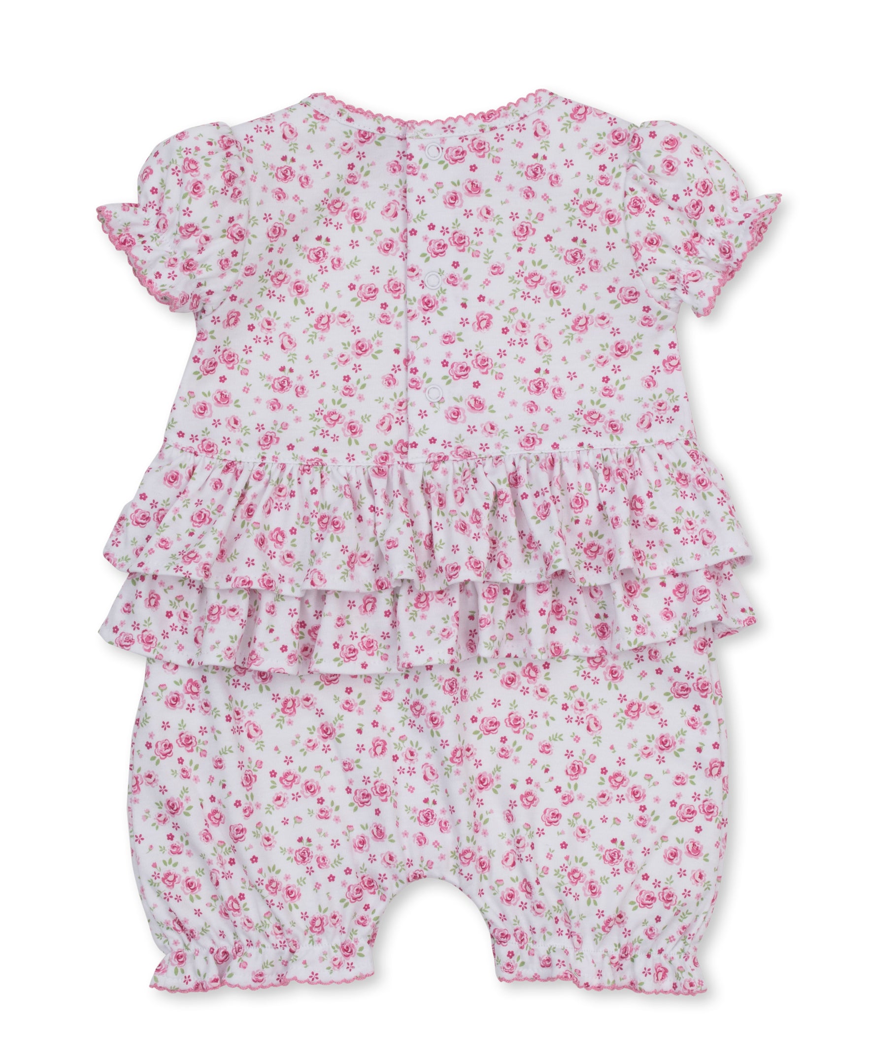 Cottage Roses Pink Short Ruffle Playsuit - Kissy Kissy