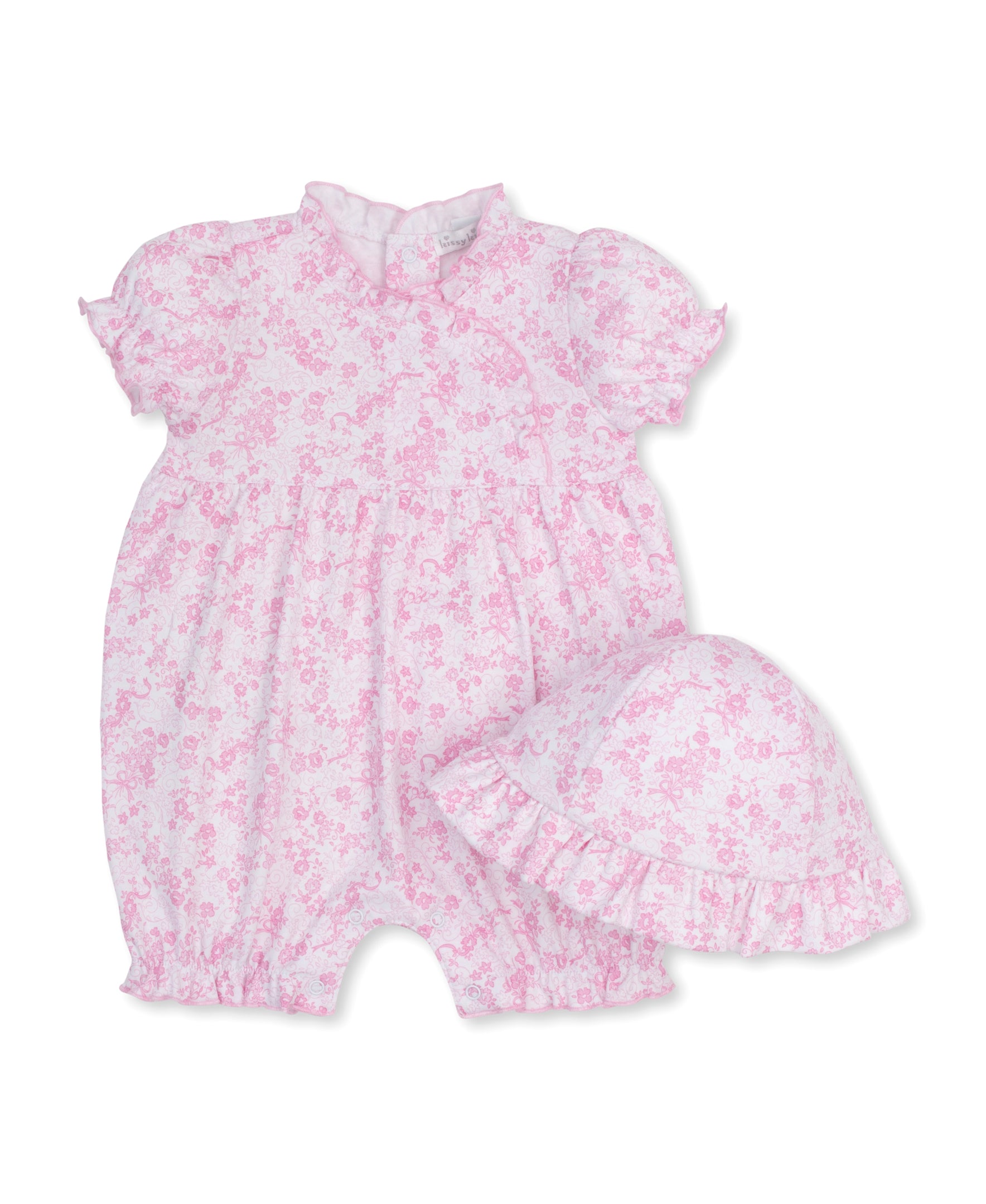 Old English Roses Short Playsuit & Floppy Hat Set - Kissy Kissy