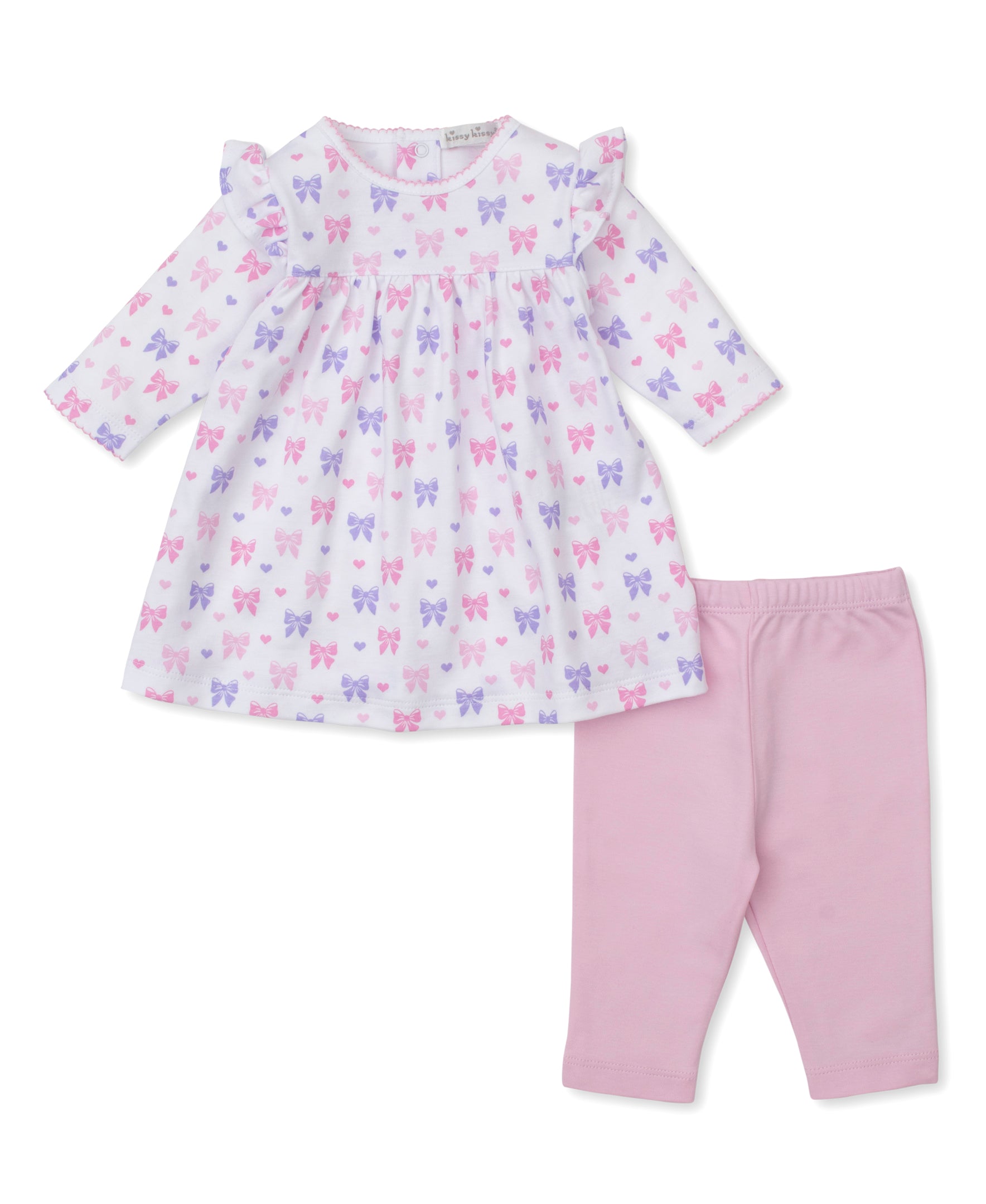 Billowy Bows White Legging Toddler Dress Set - Kissy Kissy