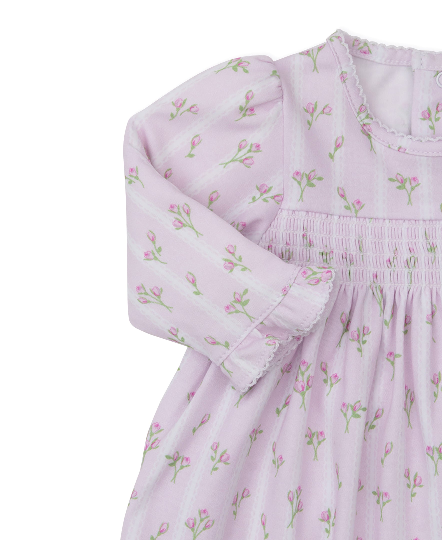 Ribbon Stripe Bouquets Pink Smocked Dress Set - Kissy Kissy