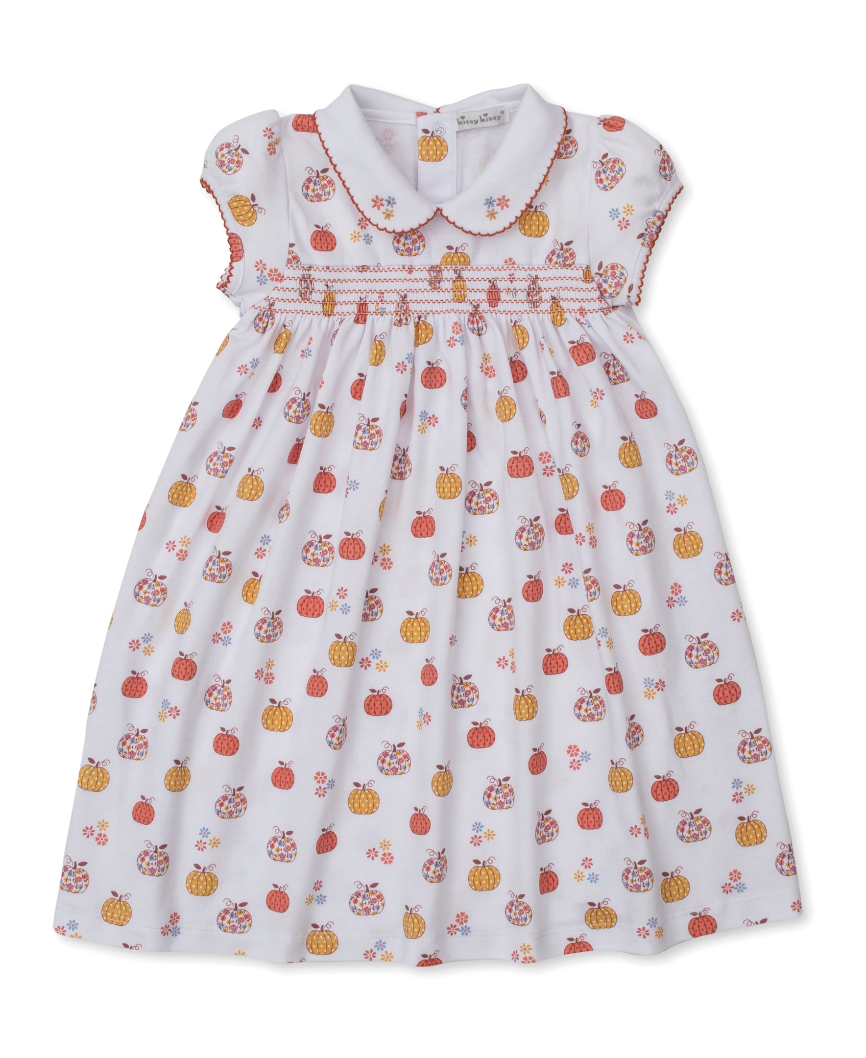 Patchwork Pumpkin Smocked Toddler Dress - Kissy Kissy