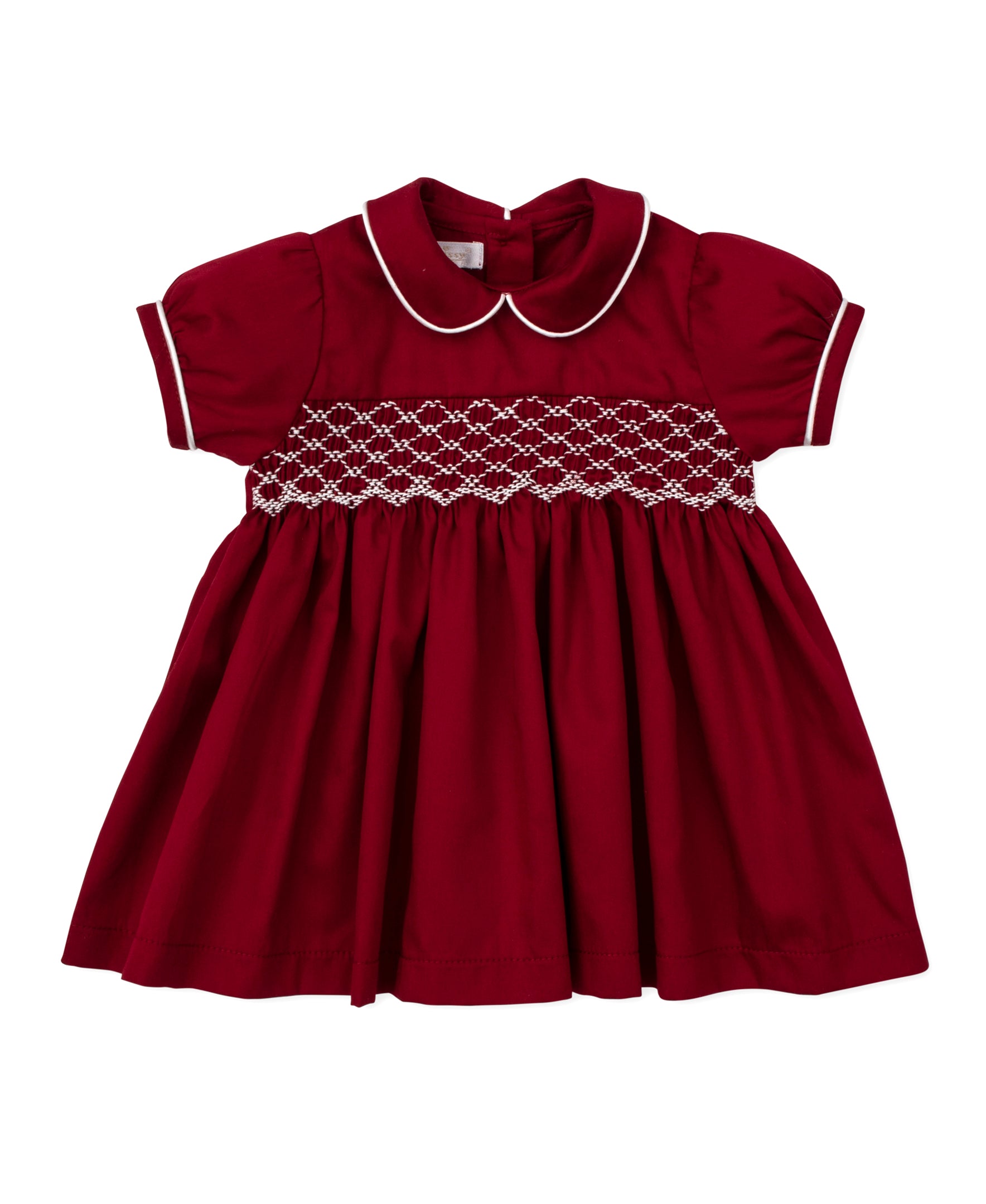 Kissy Elegance Red Hand Smocked Woven Dress - Kissy Kissy