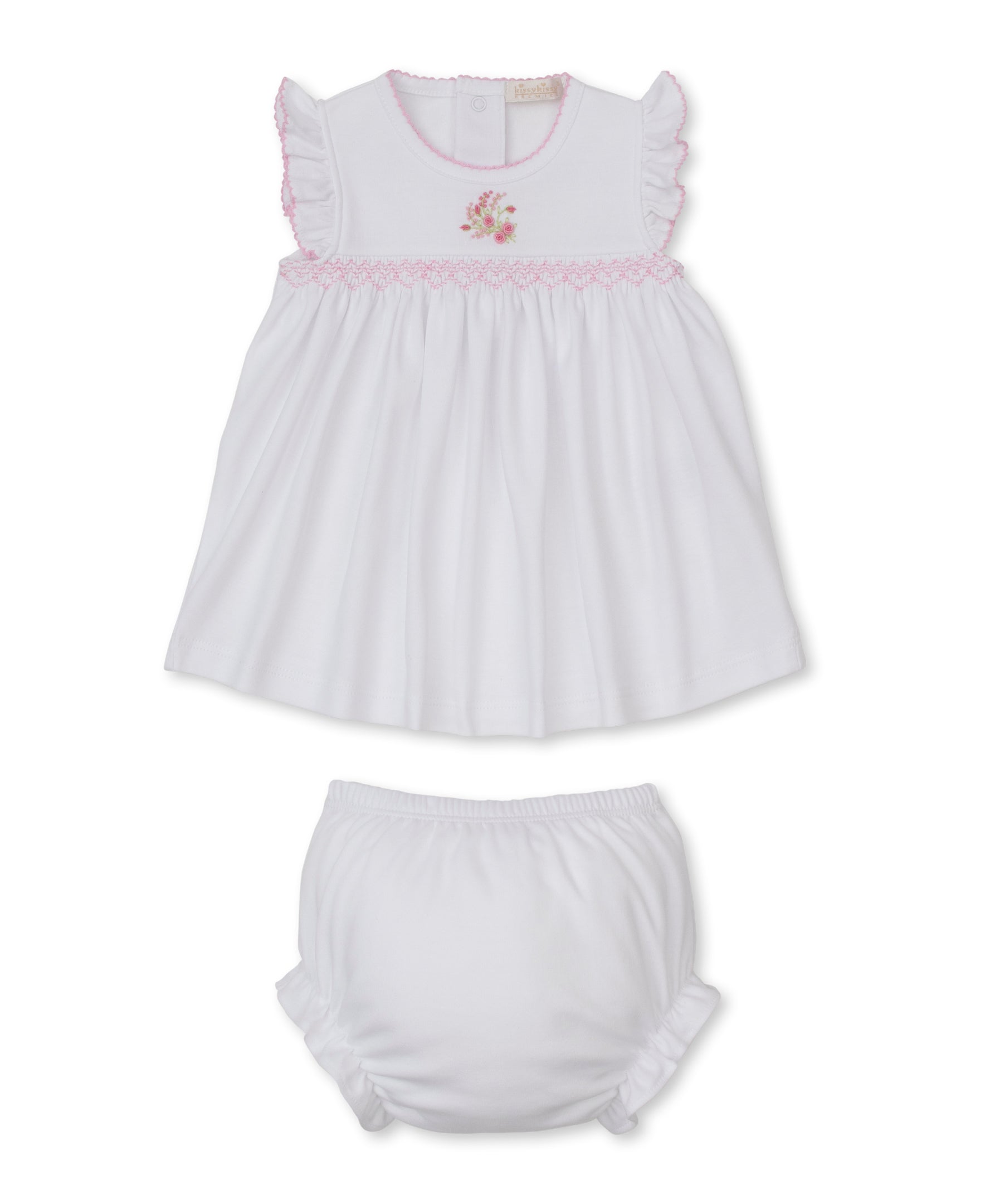 SCE Victorian Roses White Hand Smocked Dress Set