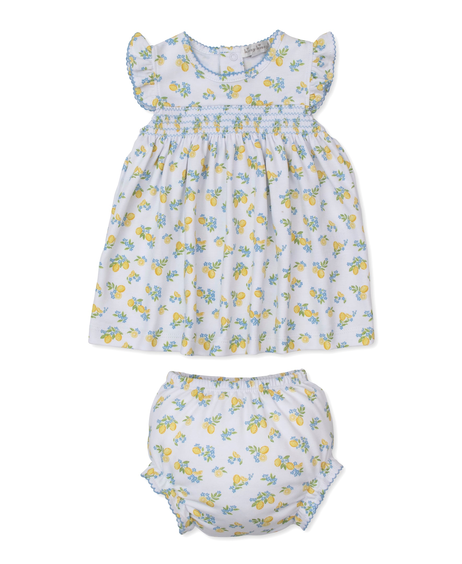Lemon Blossoms Smocked Dress Set - Kissy Kissy
