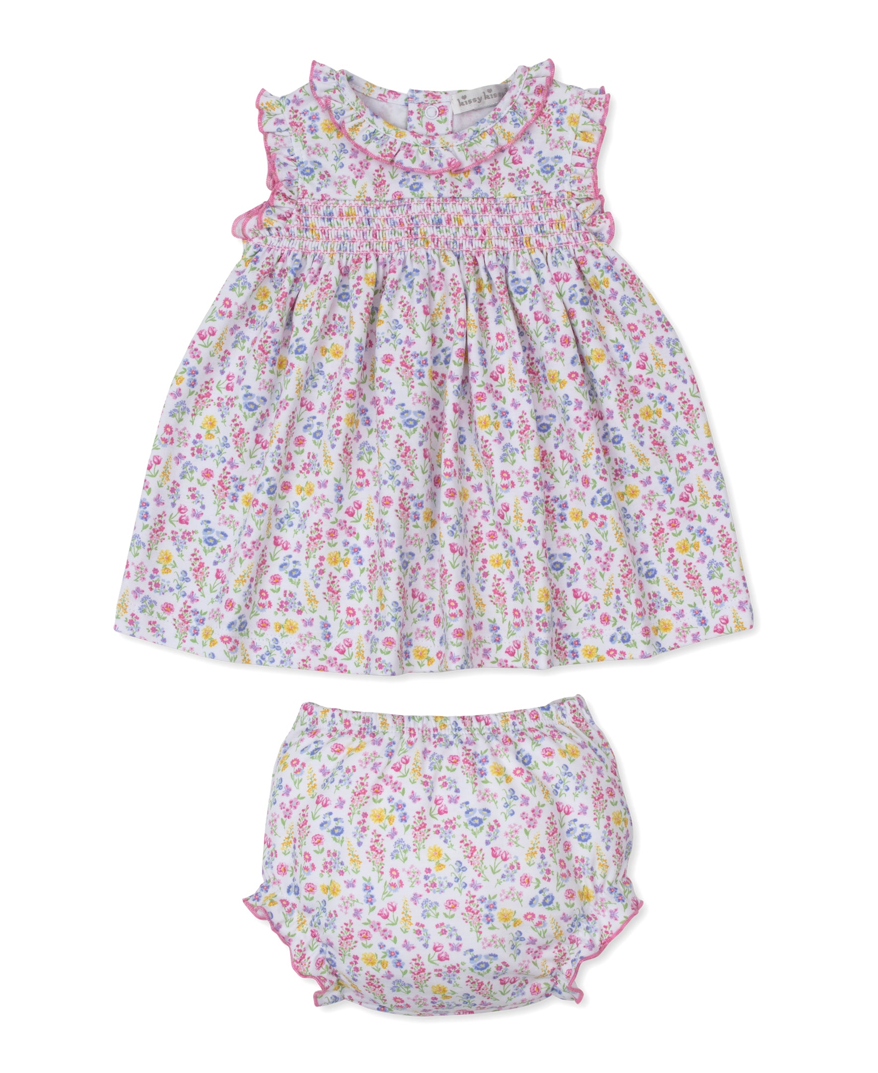 Pastel Gardens Floral Smocked Dress Set - Kissy Kissy