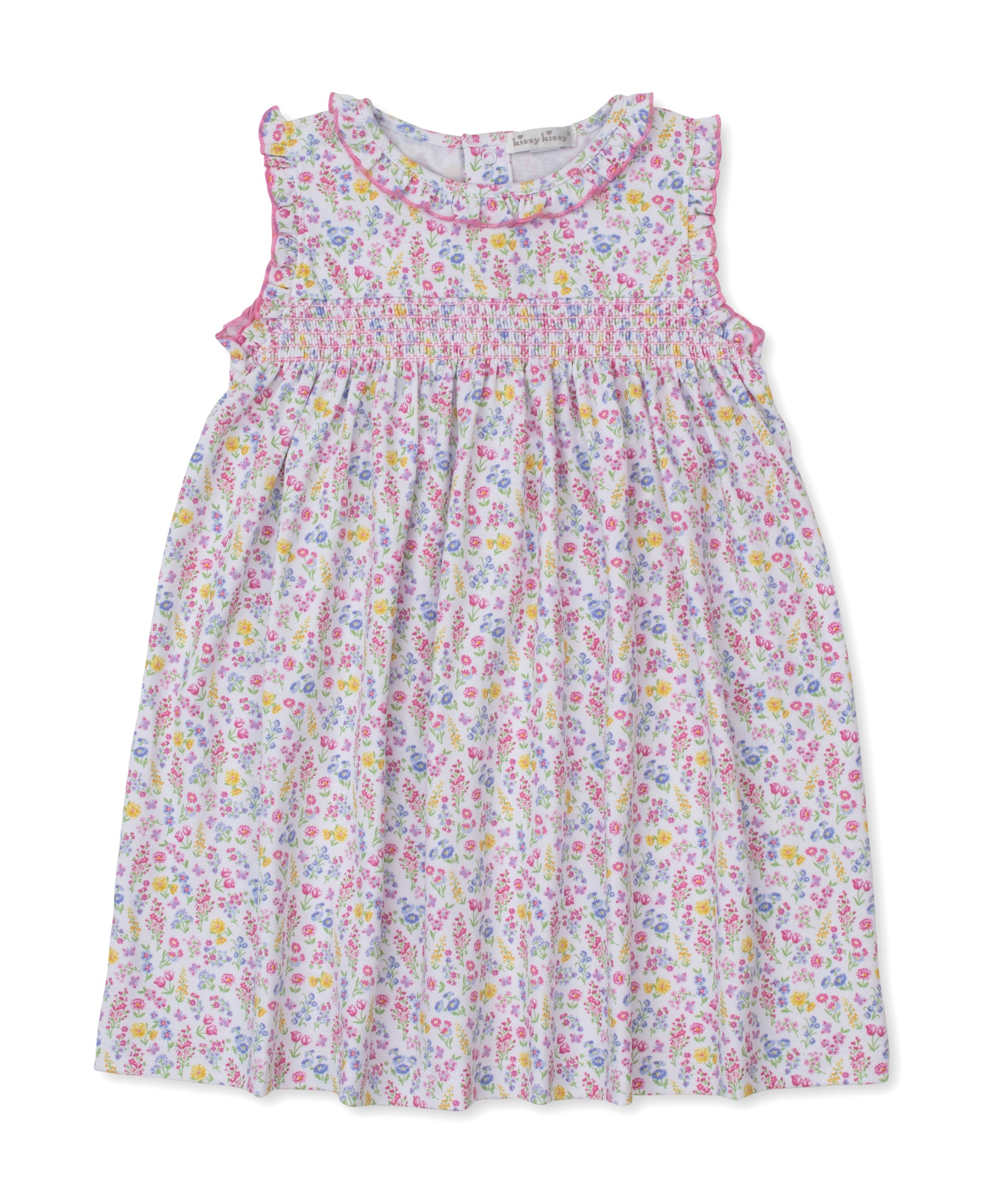 Pastel Gardens Floral Smocked Toddler Dress - Kissy Kissy