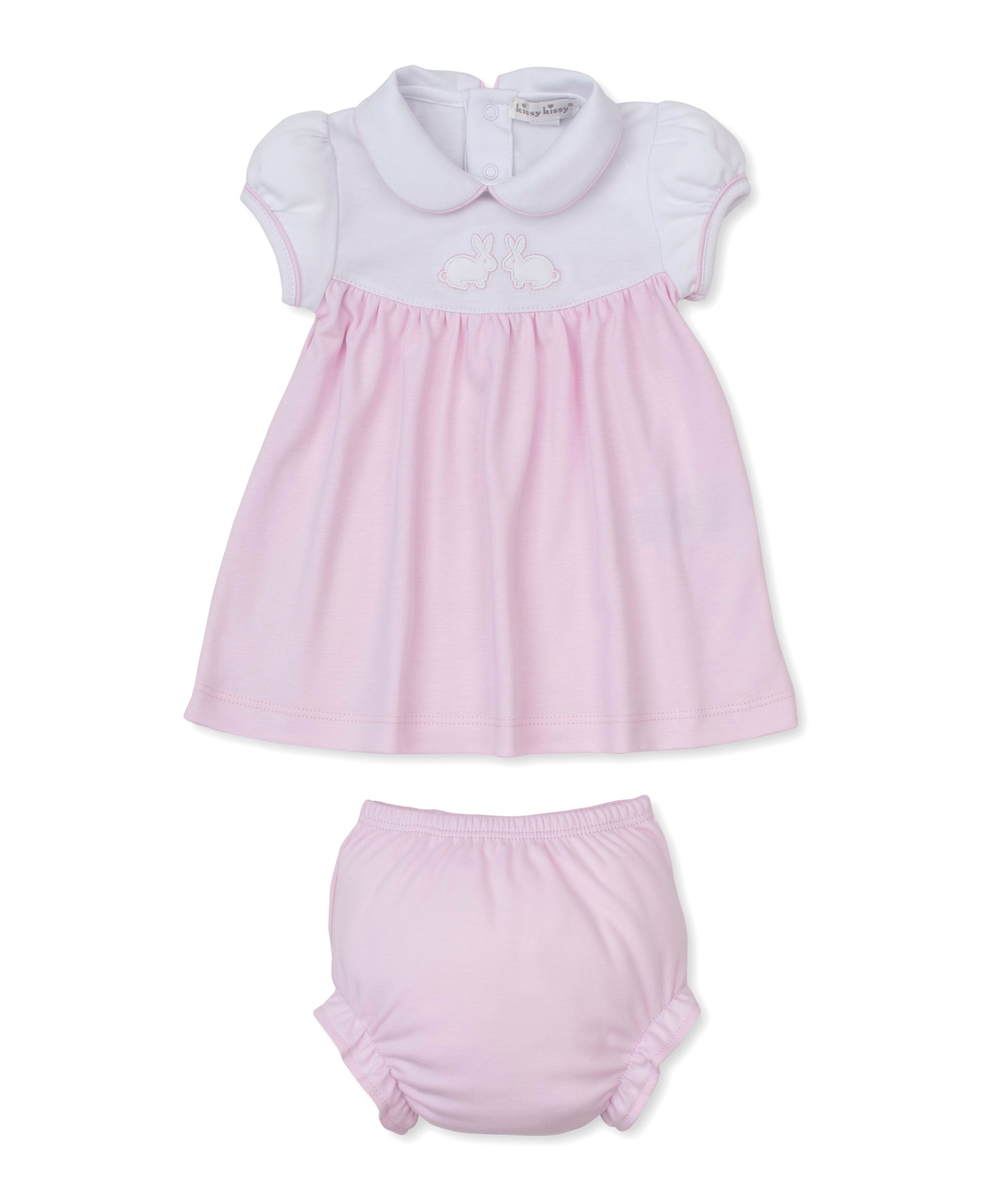 Pique Twin Bunnies Pink Dress Set
