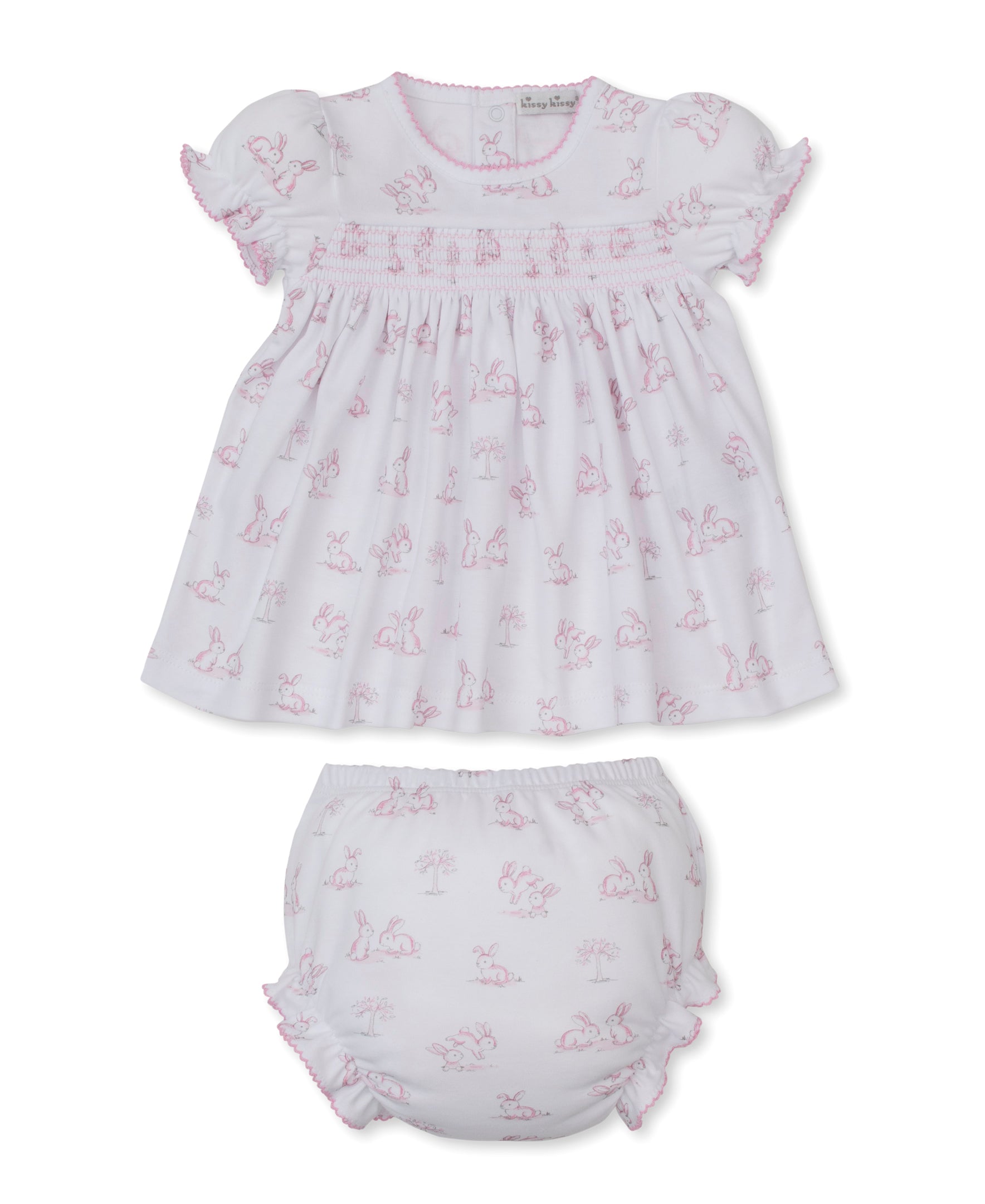 Springtime Bunny Fun Smocked Dress Set - Kissy Kissy