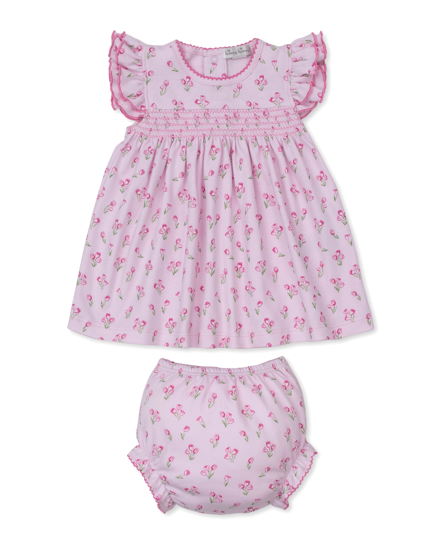 Timeless Tulips Pink Smocked Dress Set