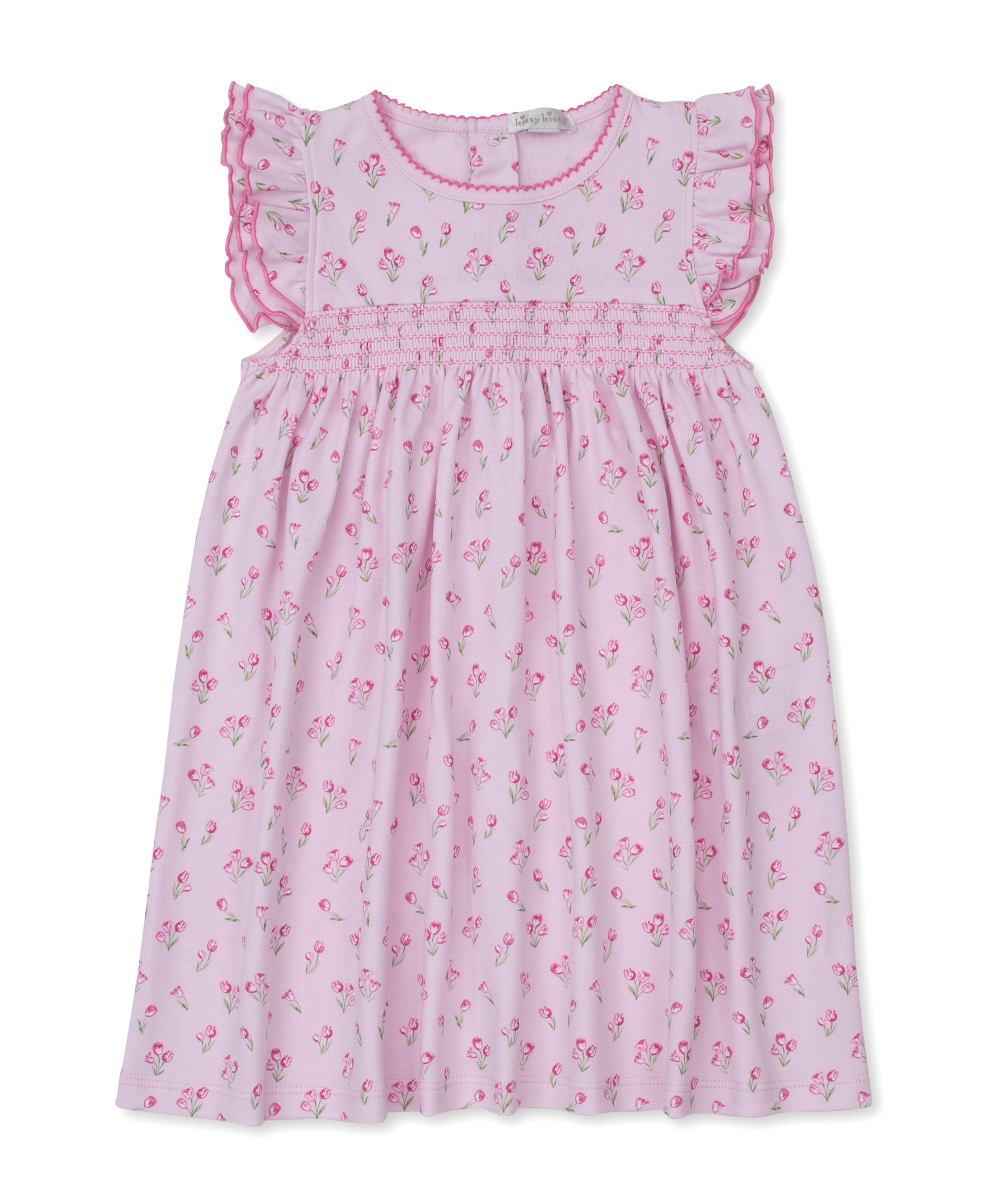 Timeless Tulips Pink Smocked Toddler Dress