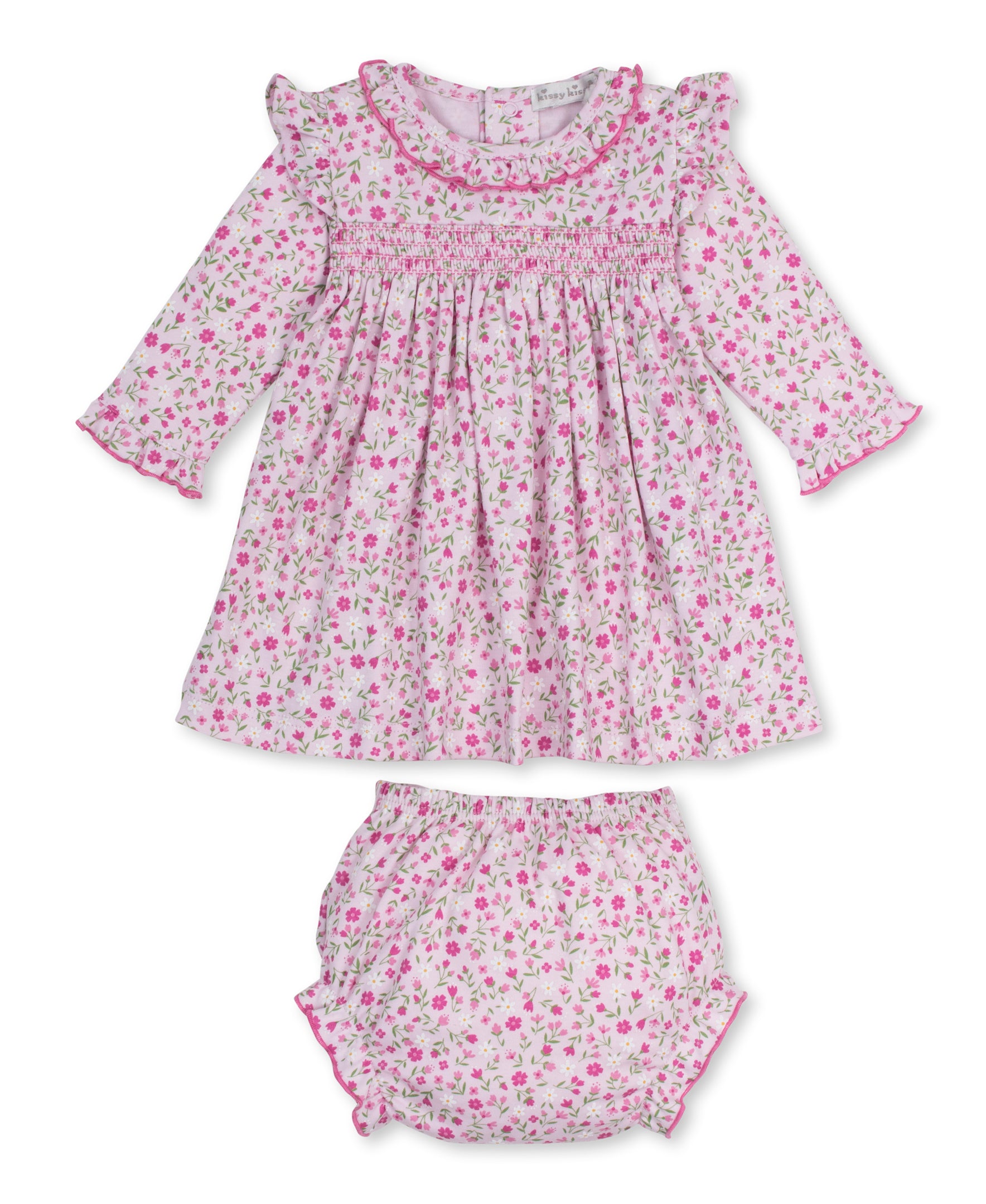 Pretty Petals Pink Smocked Dress Set - Kissy Kissy