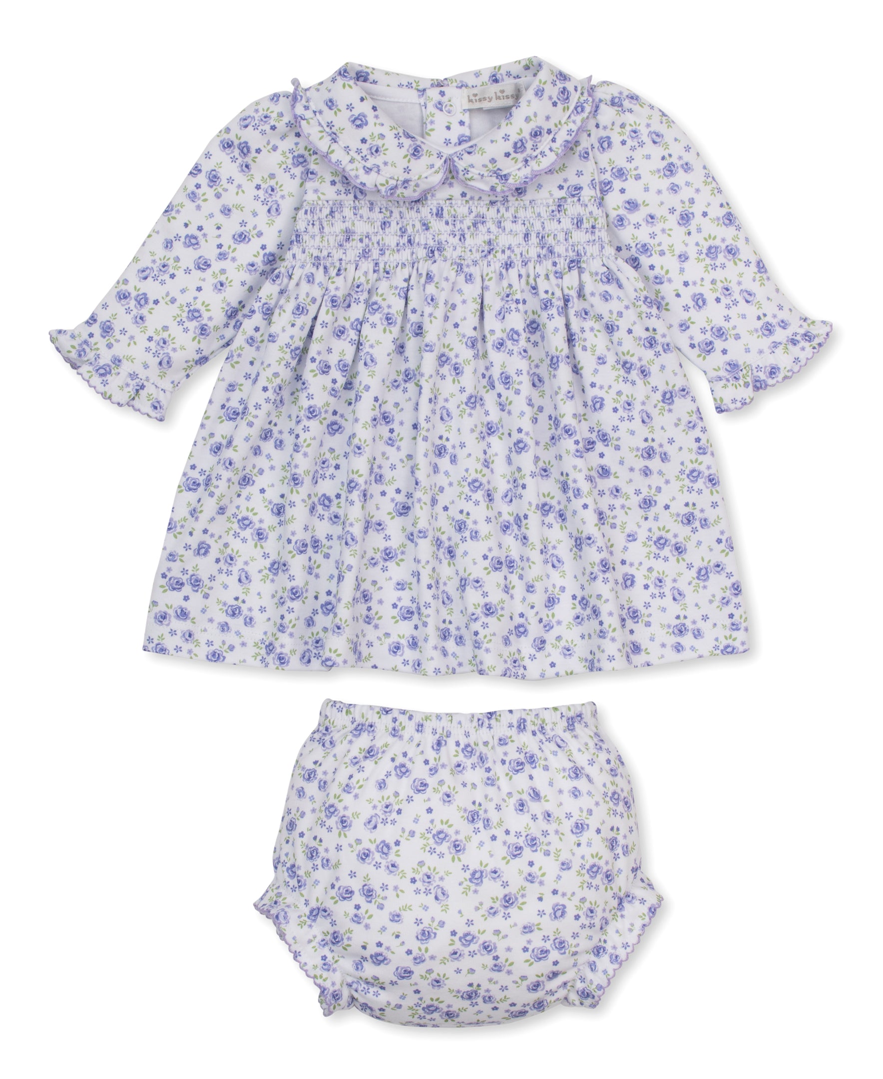 Cottage Roses Lilac Smocked Dress Set - Kissy Kissy