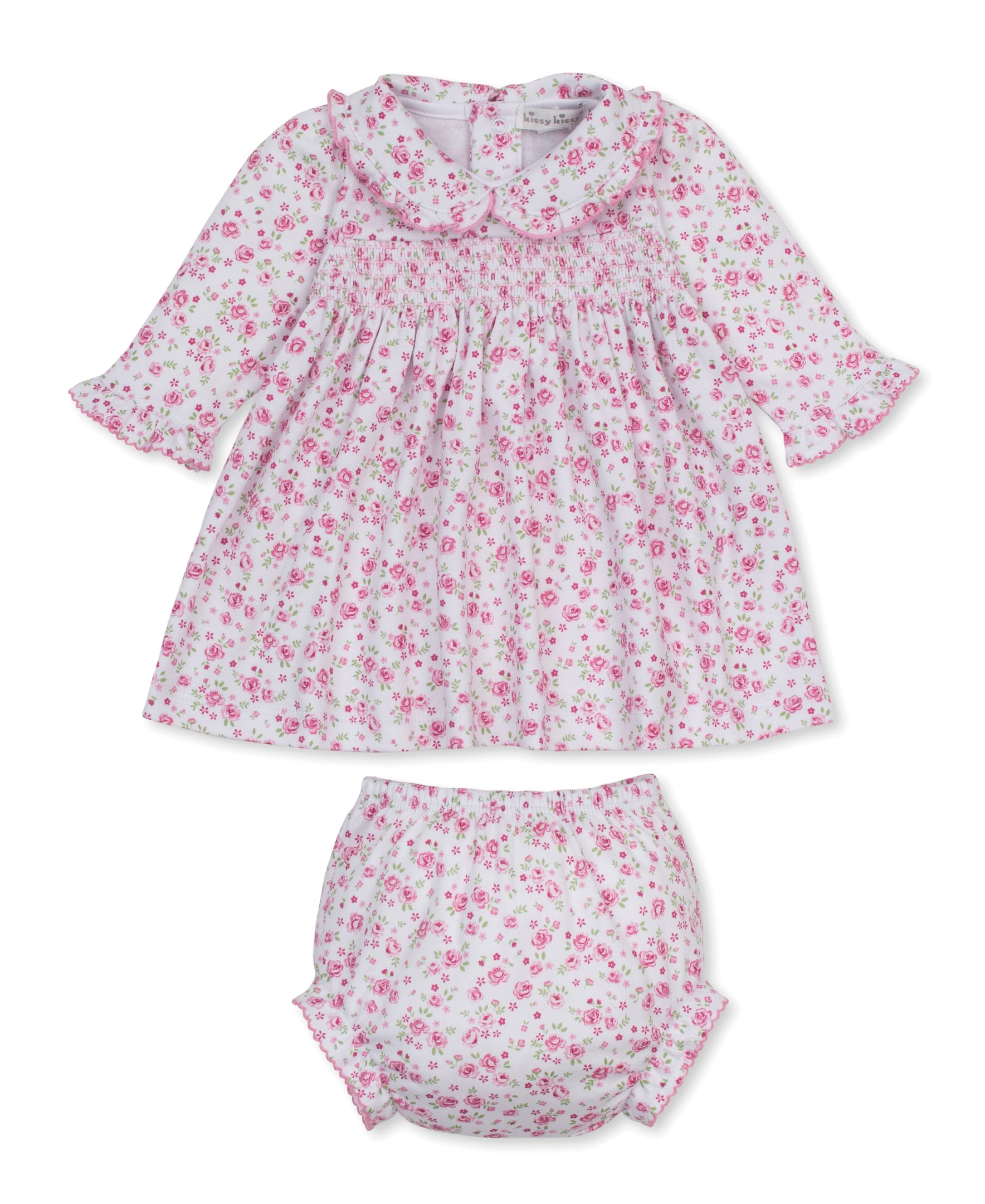 Cottage Roses Pink Smocked Dress Set - Kissy Kissy