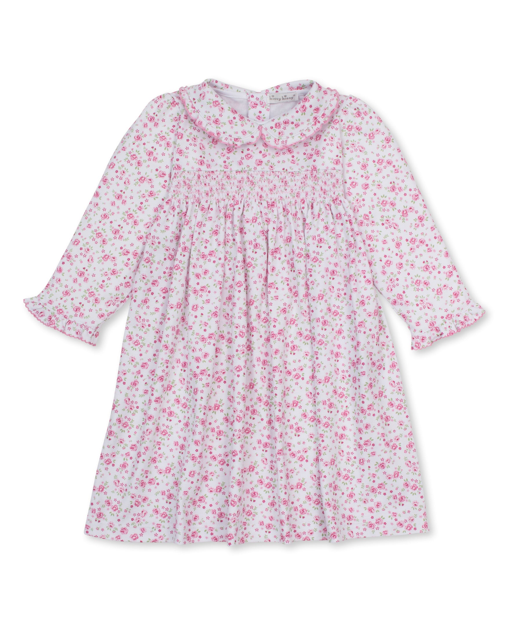Cottage Roses Pink Smocked Toddler Dress - Kissy Kissy