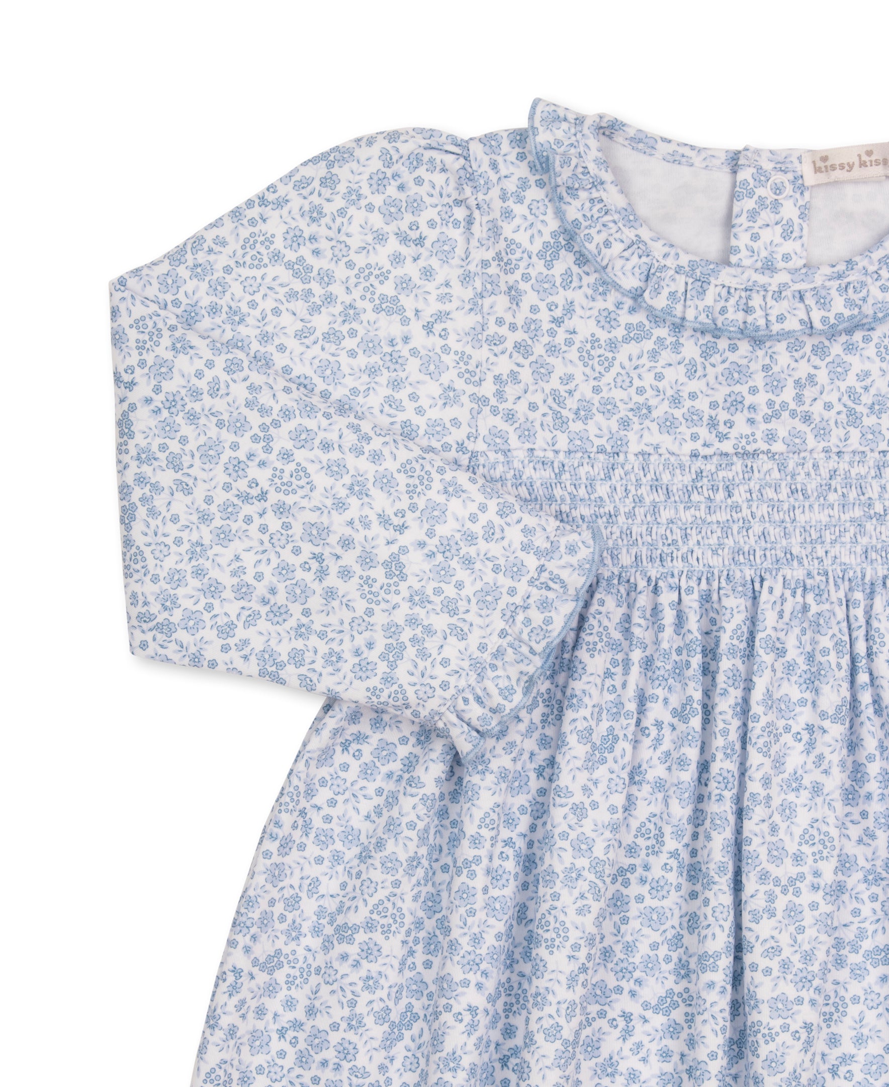 Fall Blooms Blue Smocked Toddler Dress - Kissy Kissy