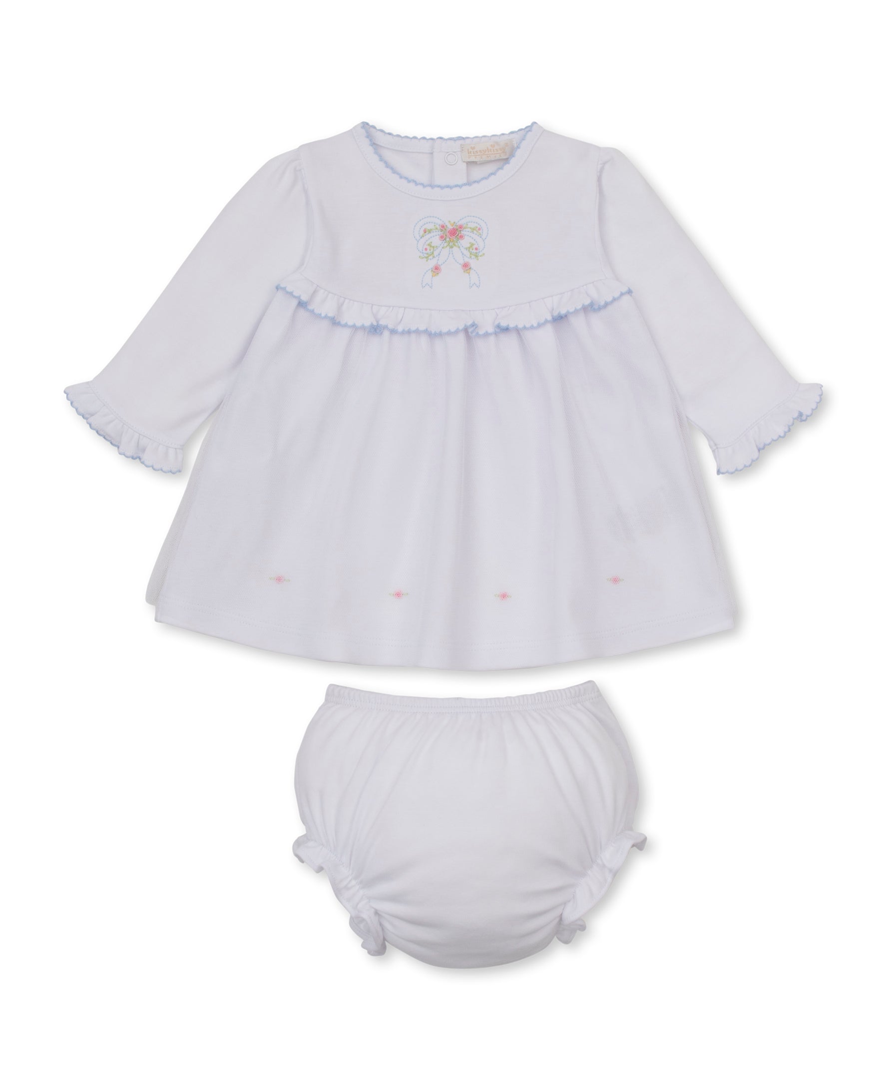 Premier Rose Bow Hand Emb. Dress Set