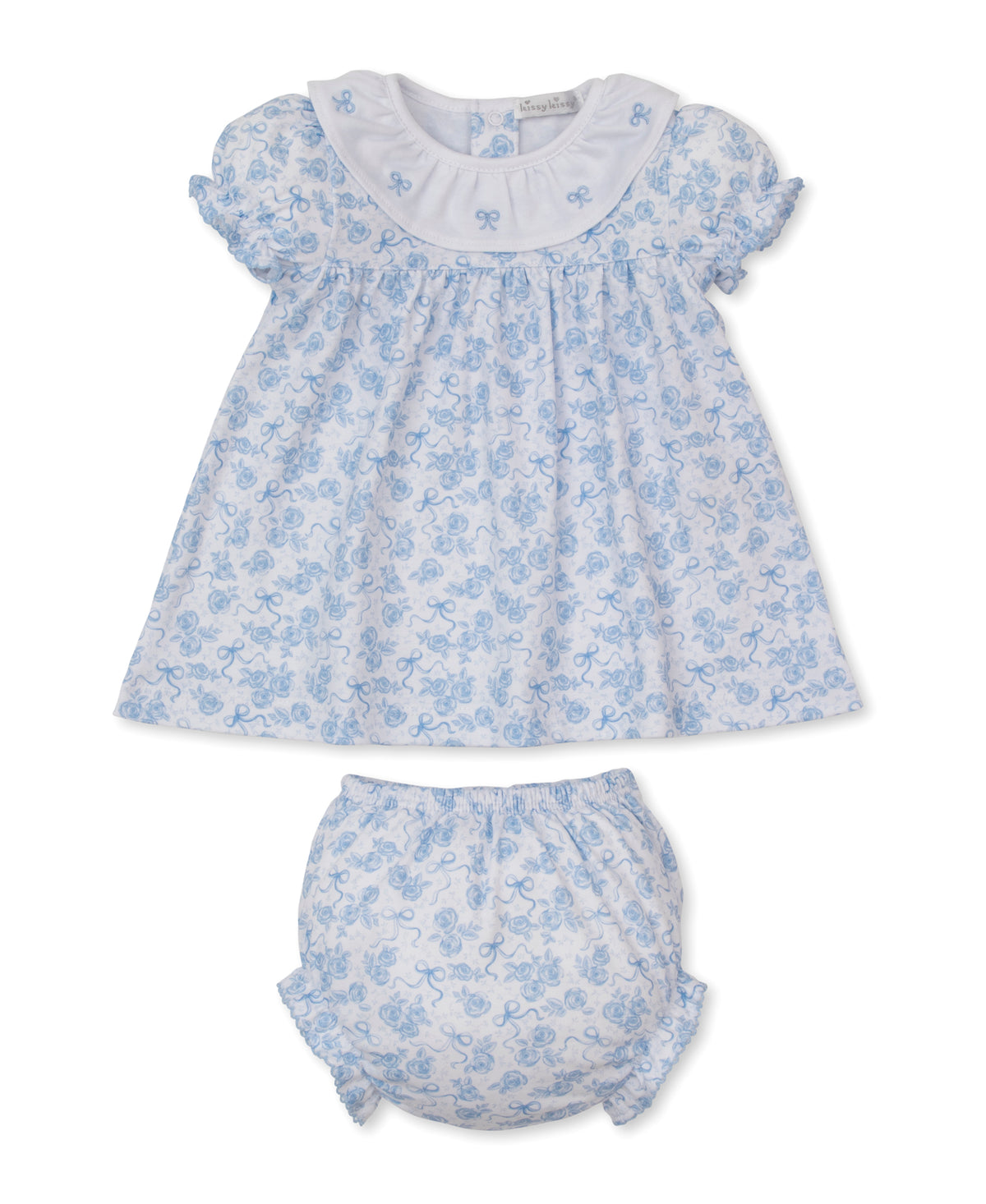 Roses & Bows Blue Dress Set - Kissy Kissy