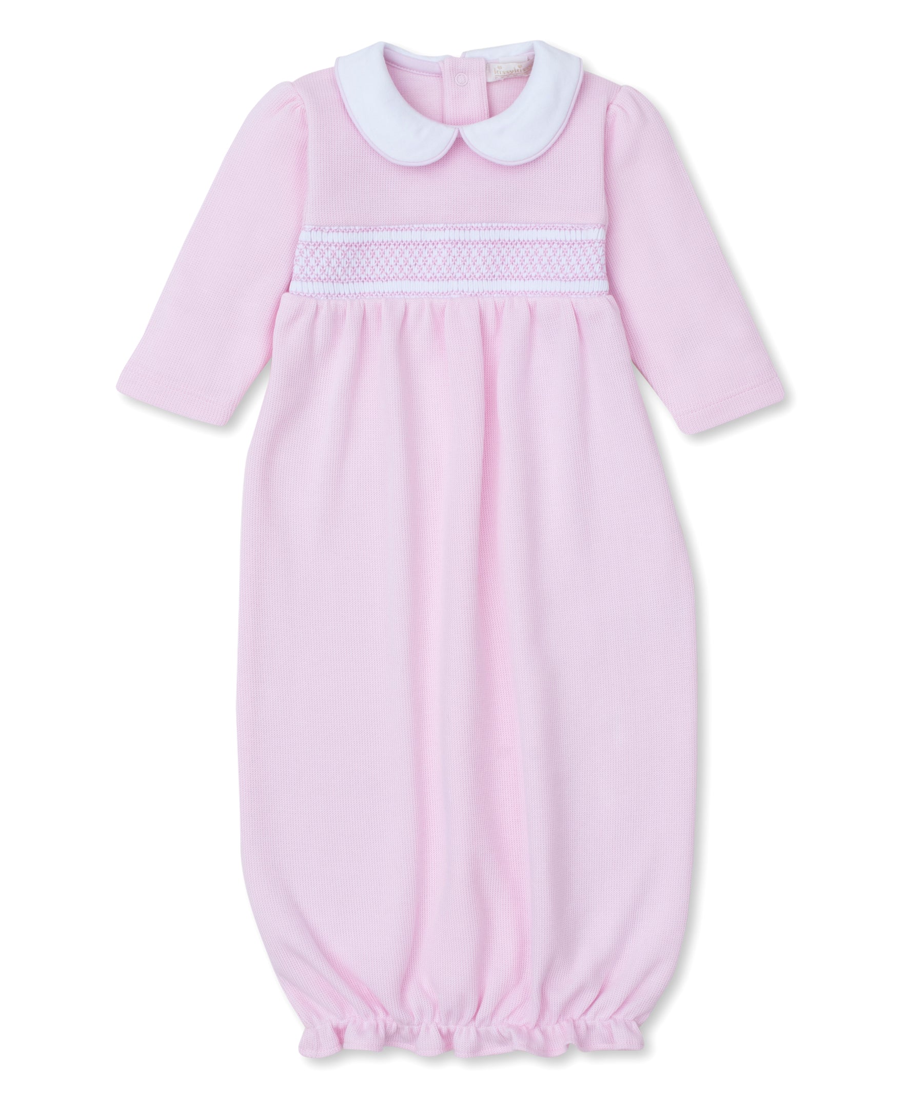 CLB Punto Ingles Pink Hand Smocked Sack Gown - Kissy Kissy
