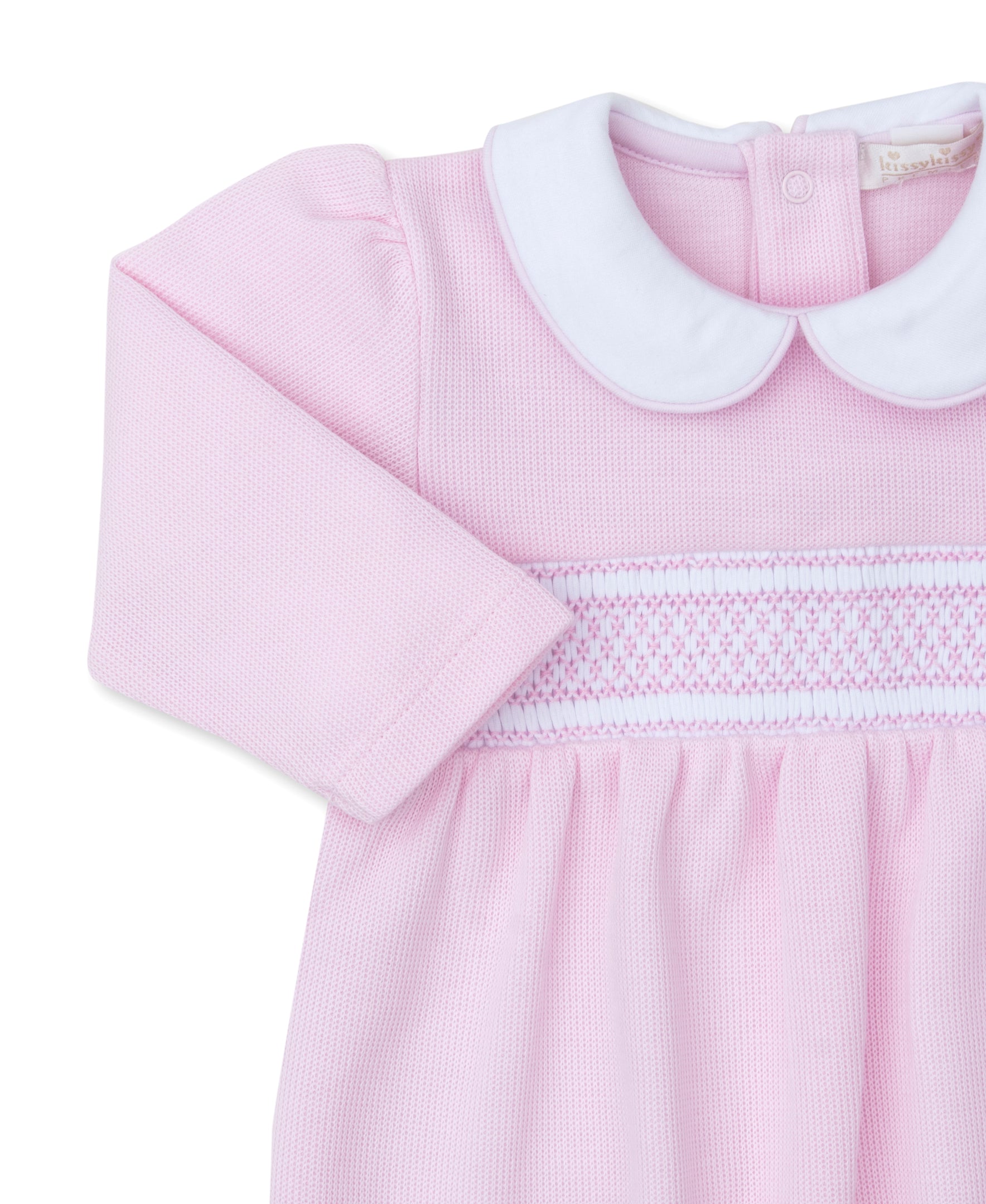 CLB Punto Ingles Pink Hand Smocked Sack Gown - Kissy Kissy