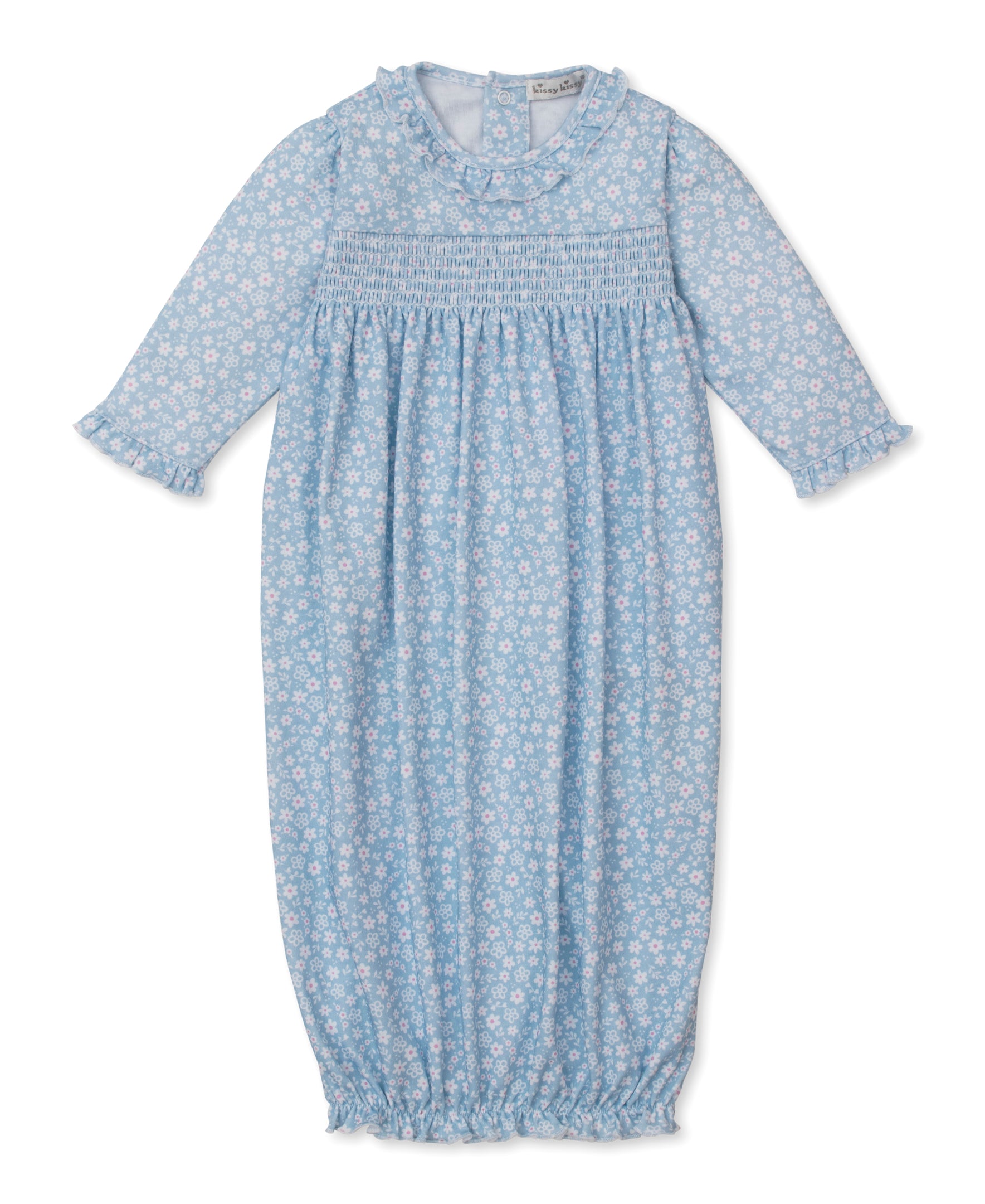 Fall in Bloom Blue Smocked Sack - Kissy Kissy