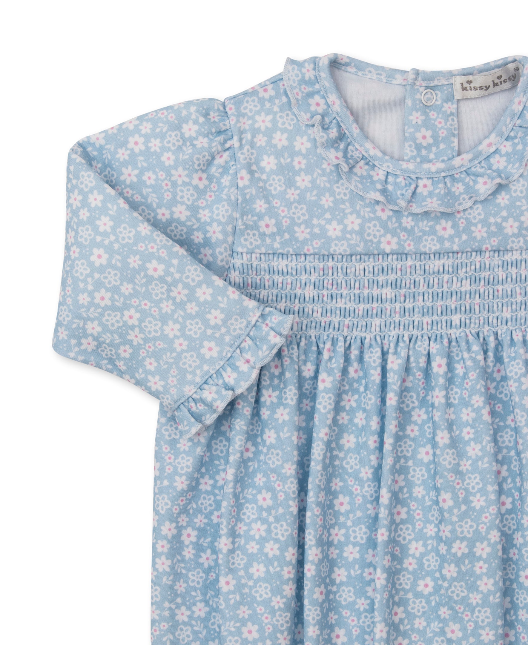 Fall in Bloom Blue Smocked Sack - Kissy Kissy