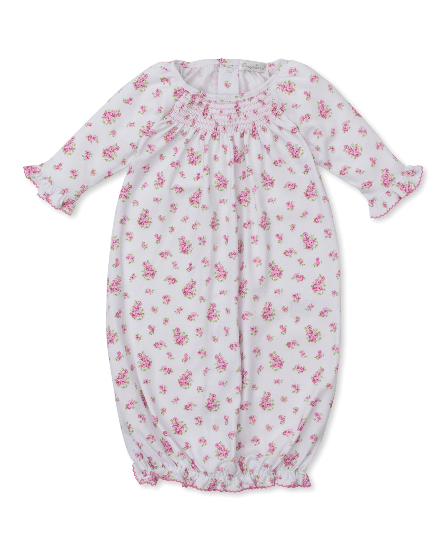 Roses and Blooms Pink Smocked Sack - Kissy Kissy