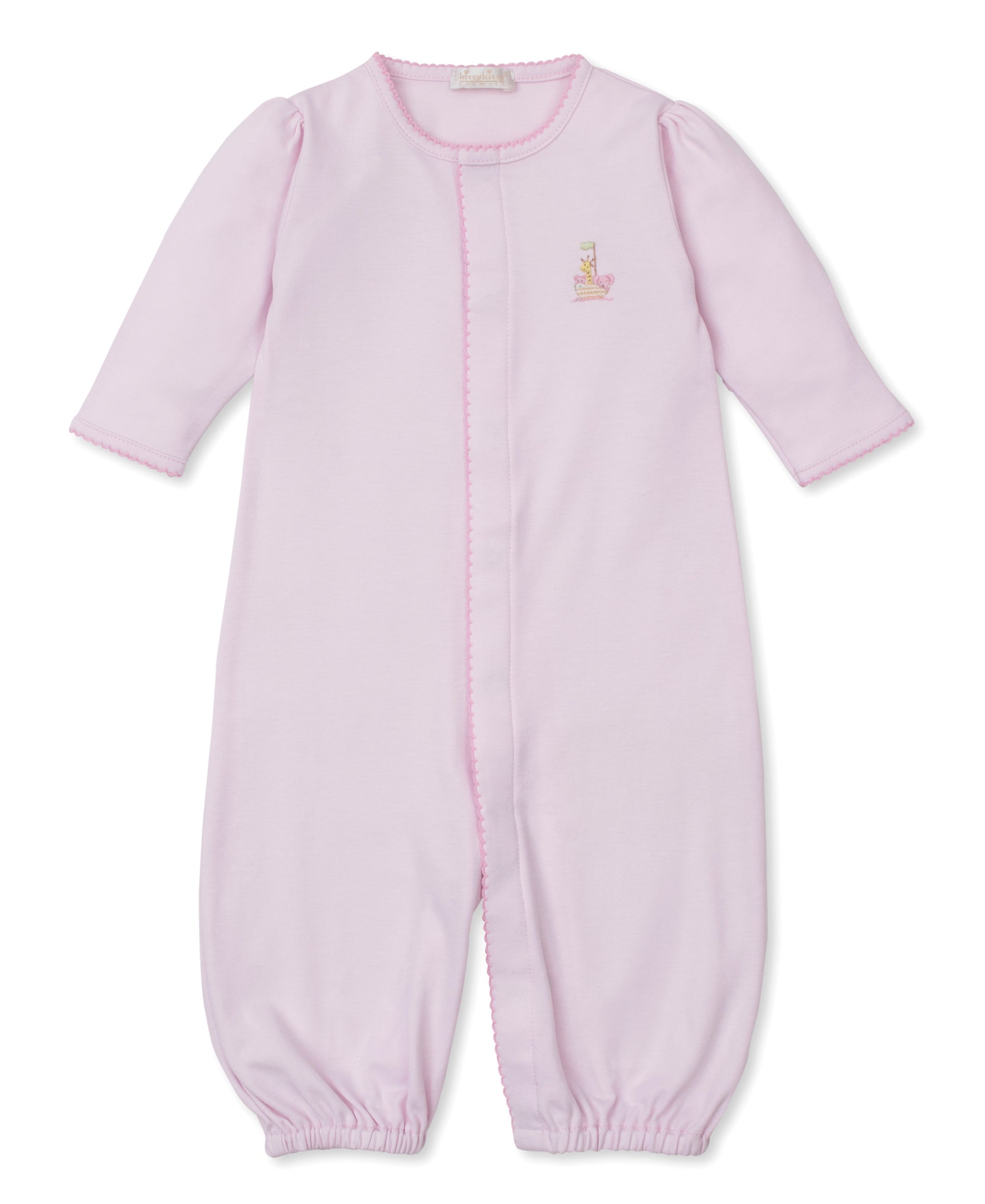 Premier Noah's Ark Pink Hand Emb. Conv. Gown - Kissy Kissy