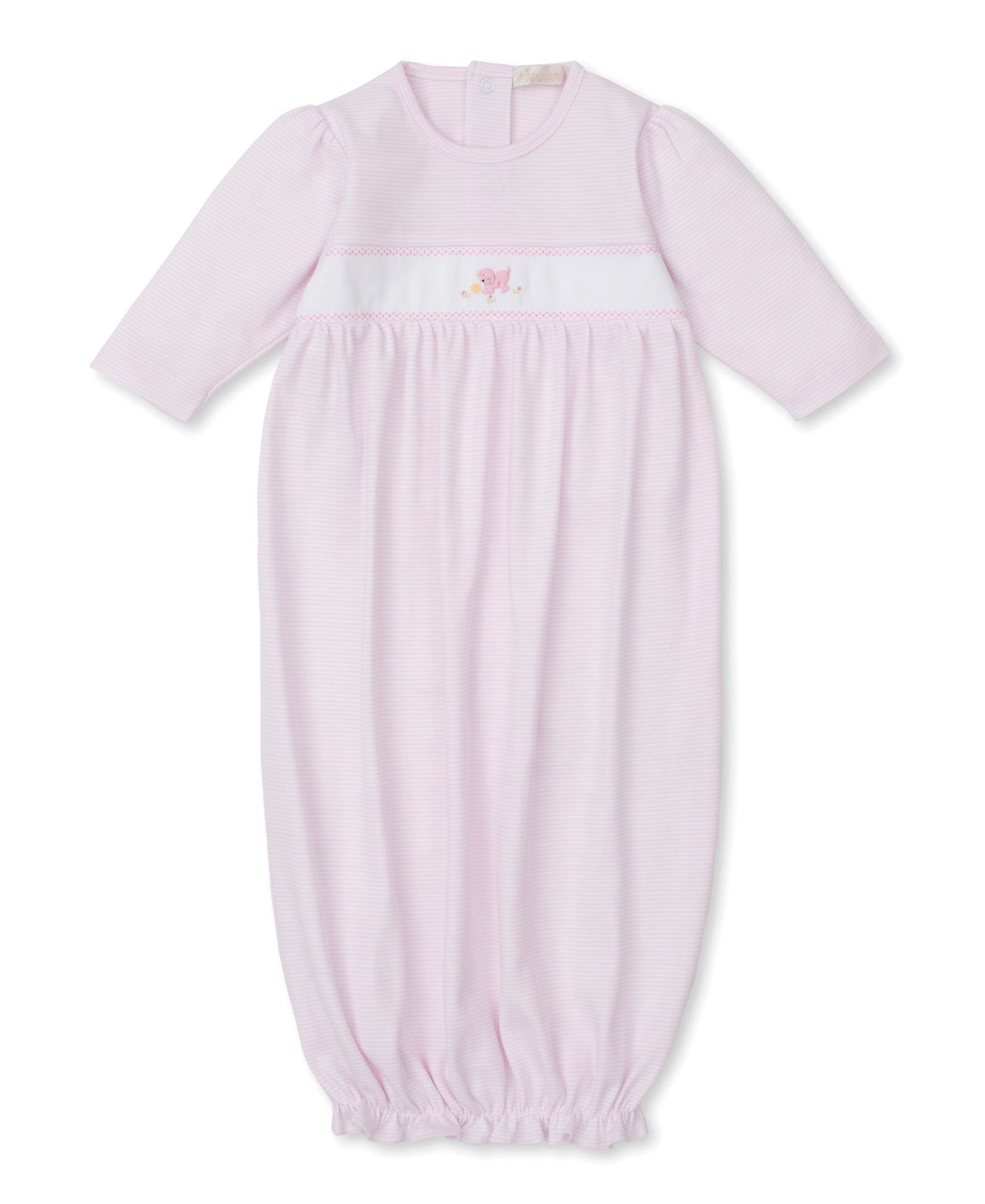 Premier Playful Pups Pink Hand Emb. Stripe Sack - Kissy Kissy