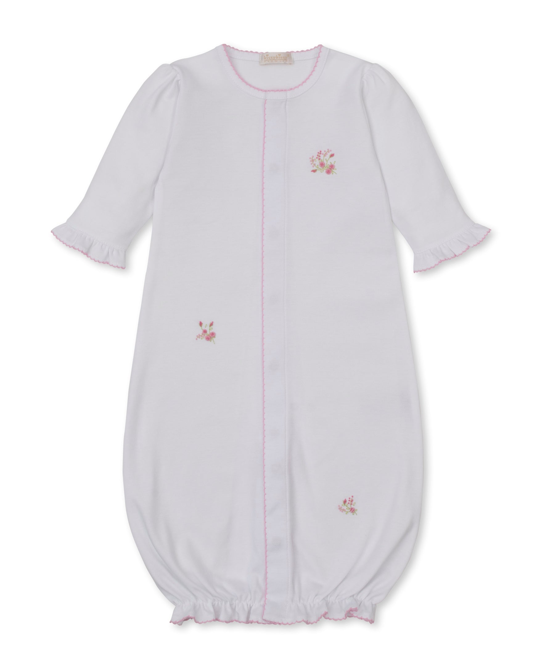 SCE Victorian Roses White/Pink Hand Emb. Conv. Gown