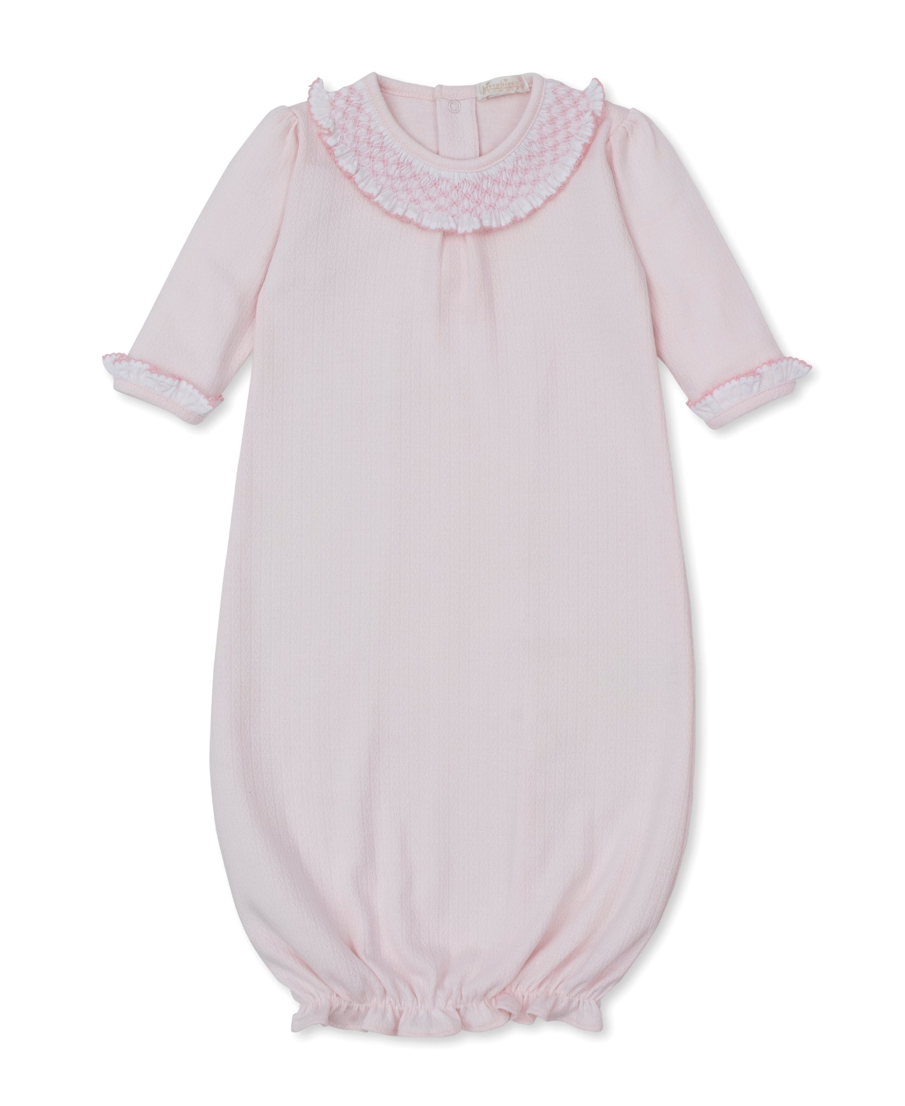 CLB Smocked Ruffle Pink Sack - Kissy Kissy