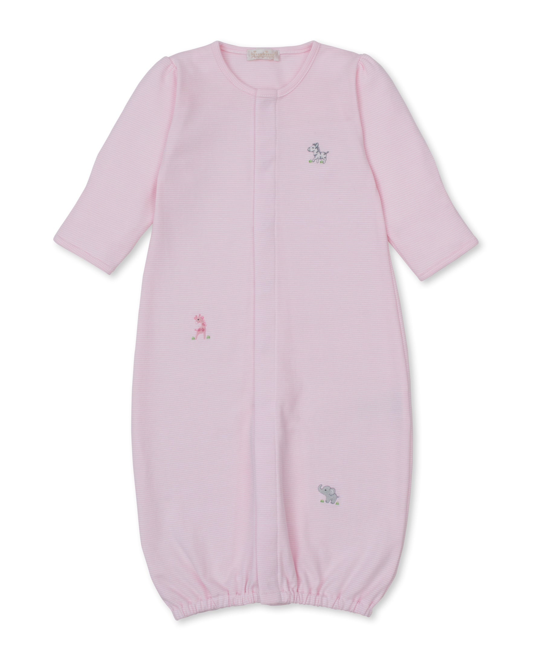 SCE Safari Party Pink Hand Emb. Stripe Conv. Gown - Kissy Kissy