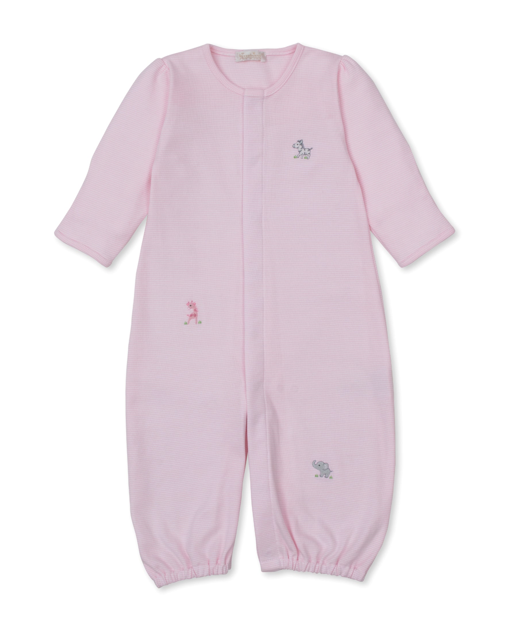 SCE Safari Party Pink Hand Emb. Stripe Conv. Gown - Kissy Kissy