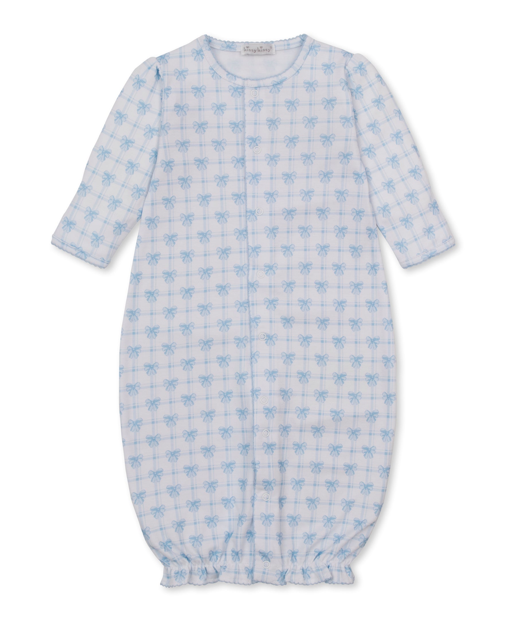 Windowpane Bows Blue Convertible Gown