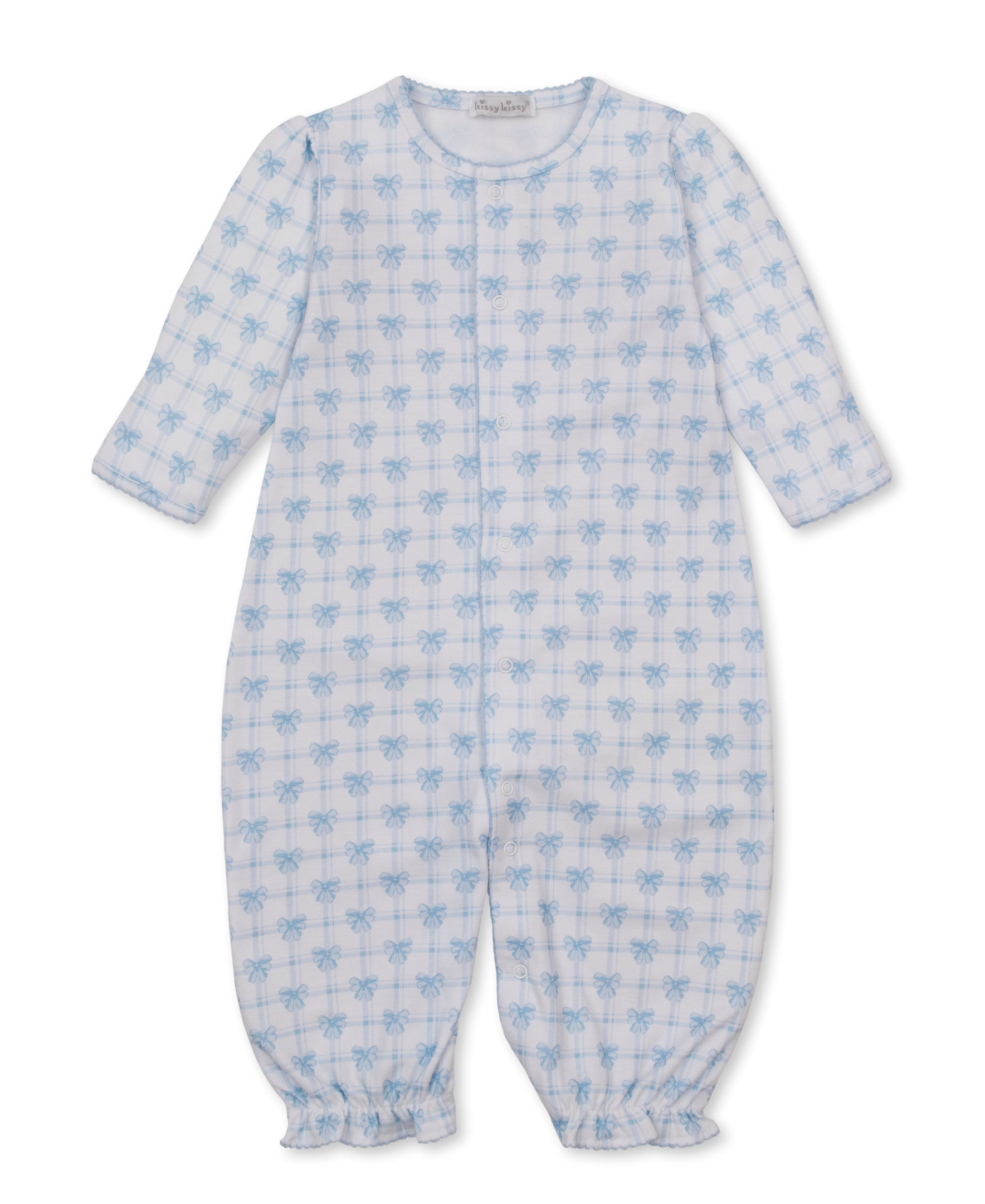 Windowpane Bows Blue Convertible Gown