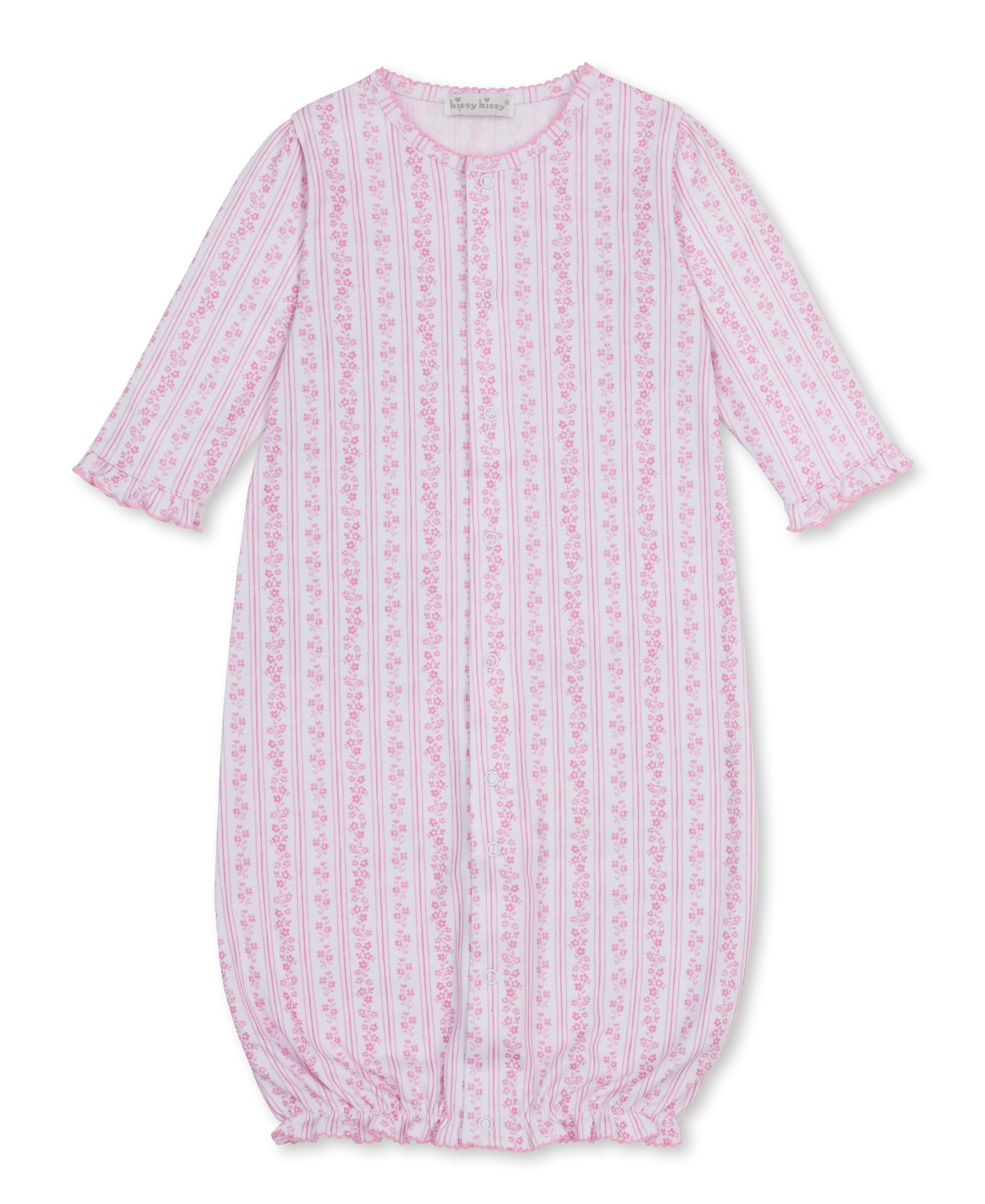 Watercolor Floral Stripes Pink Convertible Gown