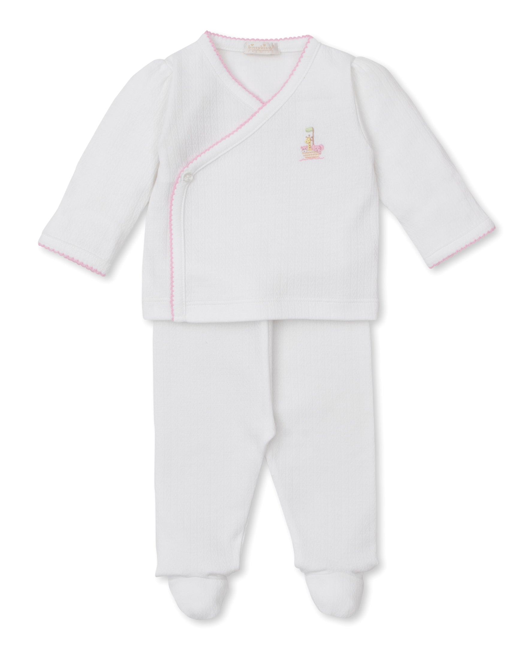 Premier Noah's Ark Hand Emb. Cross Tee & Pant Set - Kissy Kissy