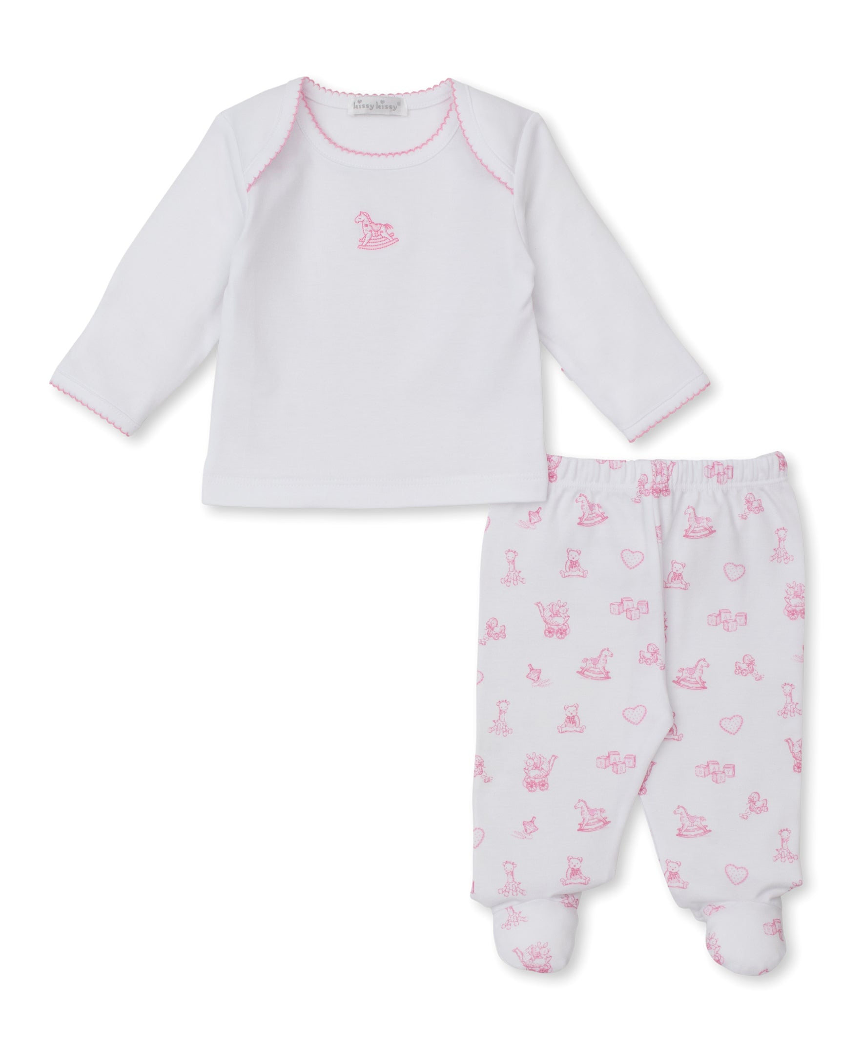 Vintage Toy Treasures Pink Footed Pant Set - Kissy Kissy