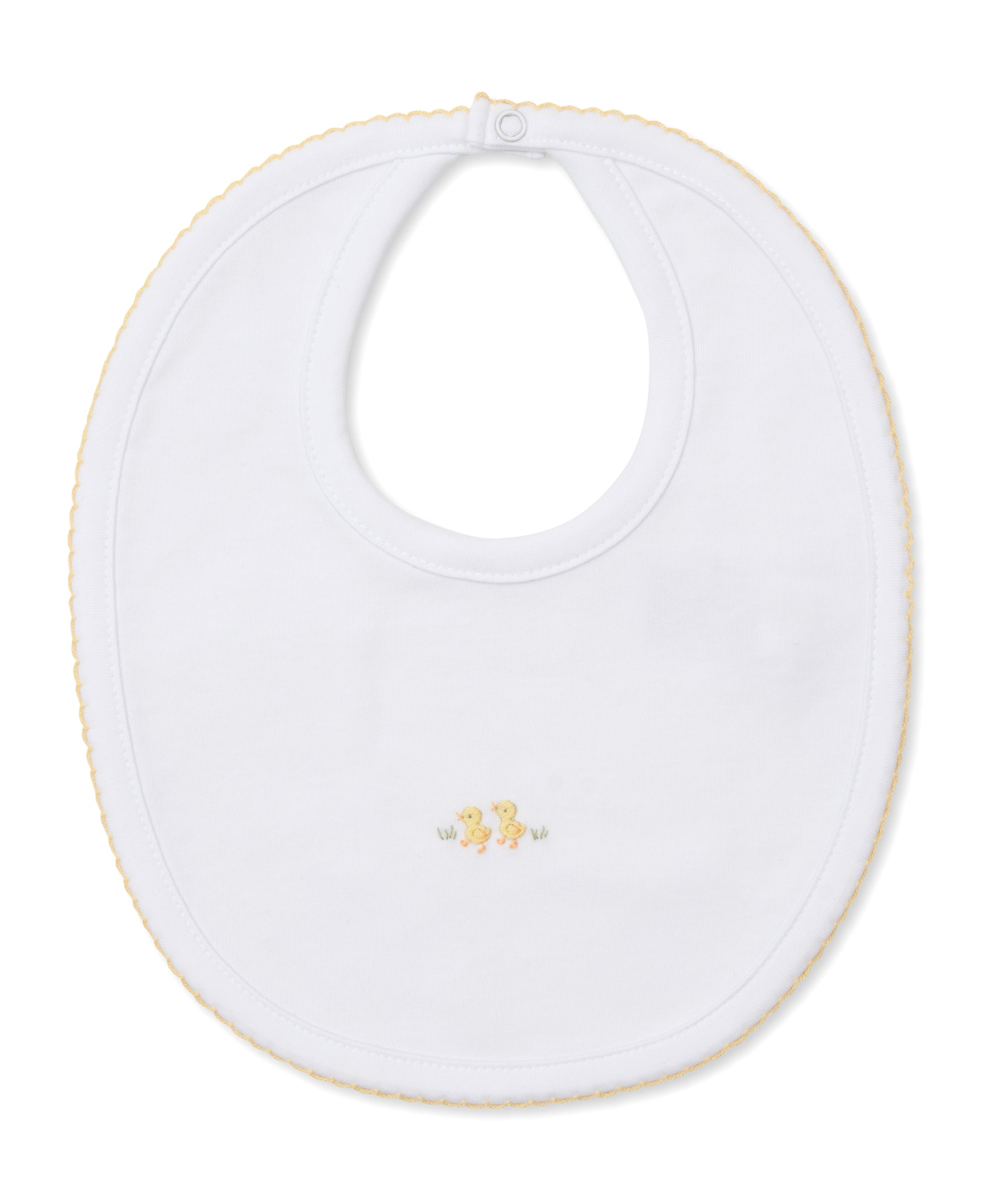 Premier Baby Duckling White/Yellow Hand Emb. Bib - Kissy Kissy