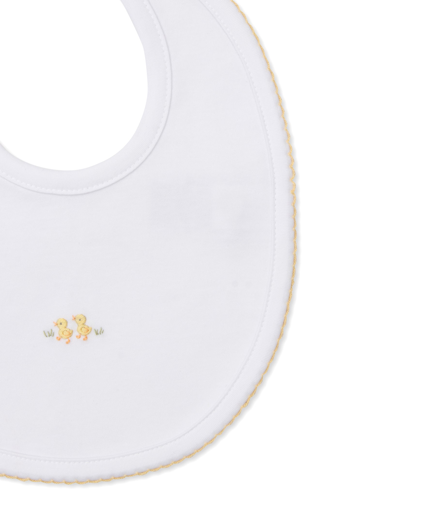 Premier Baby Duckling White/Yellow Hand Emb. Bib - Kissy Kissy
