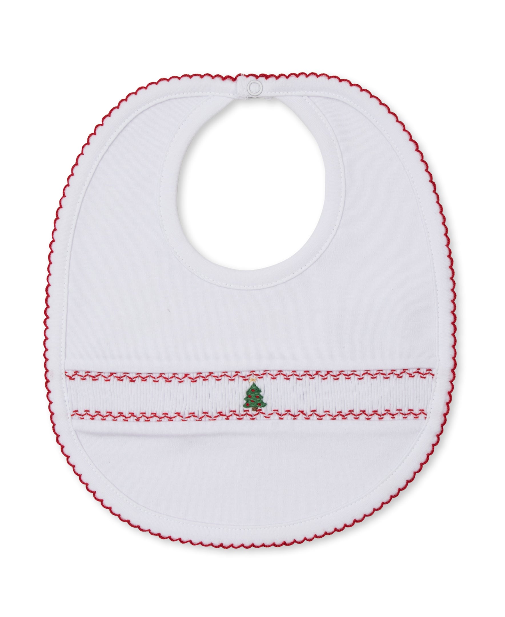 CLB Holiday Medley 26 White Hand Smocked Bib - Kissy Kissy