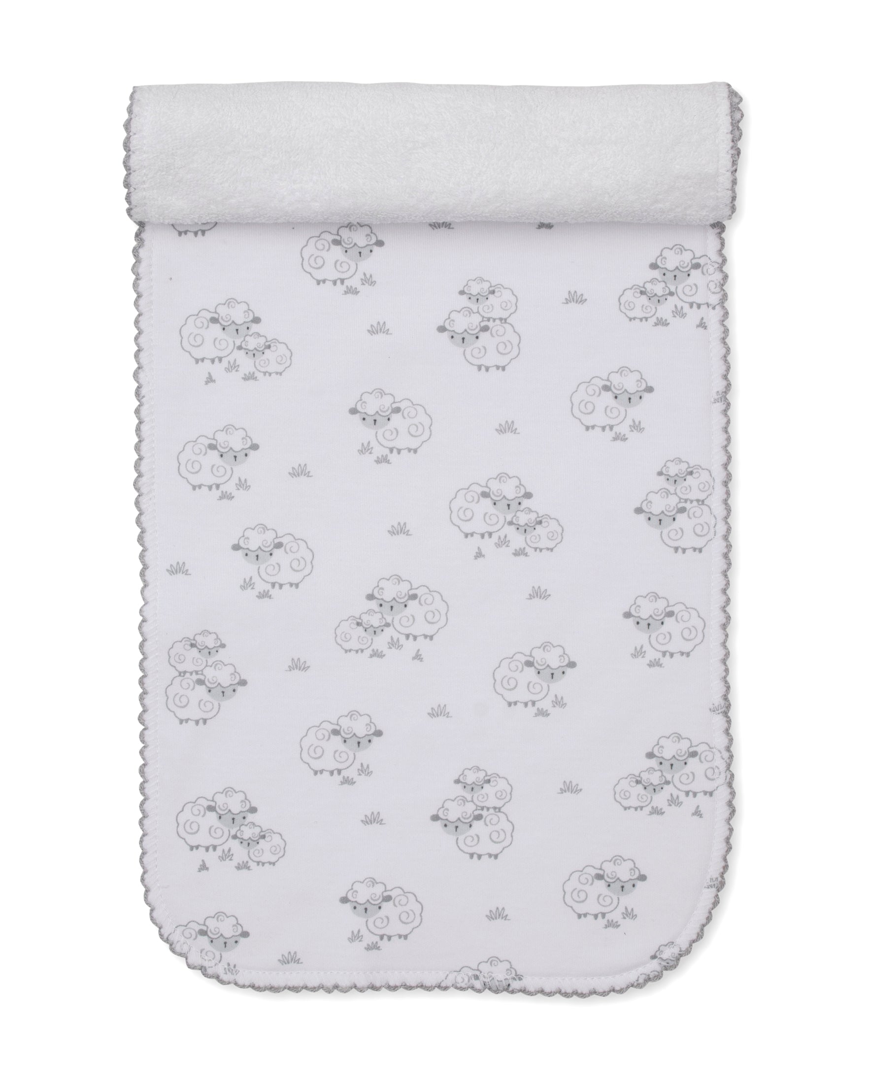 Sweet Sheep Silver Burp Cloth - Kissy Kissy