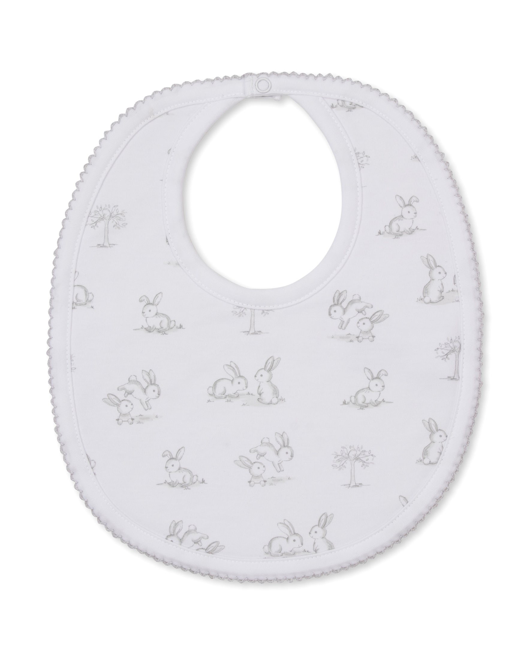 Springtime Bunny Fun Silver Bib - Kissy Kissy