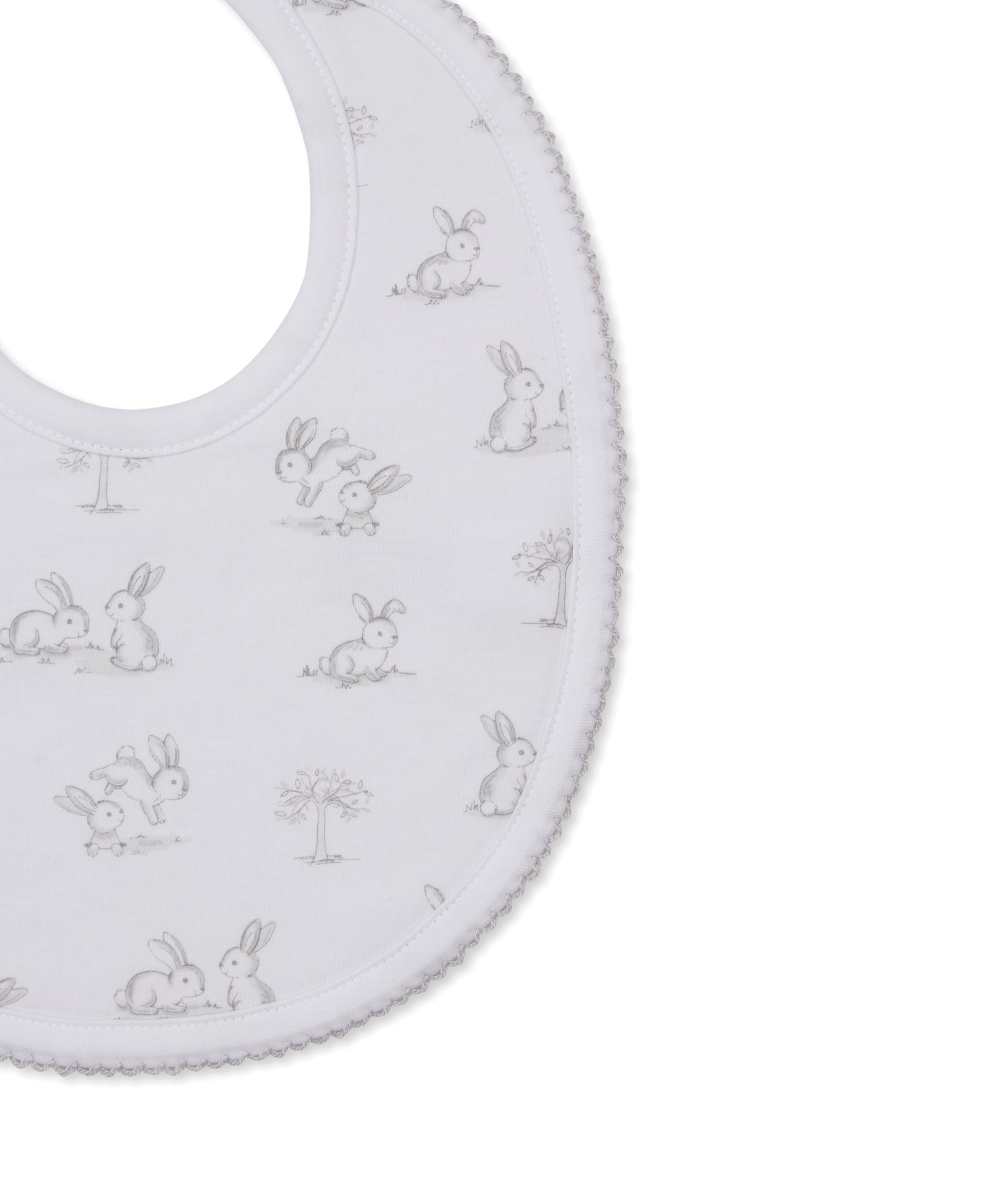 Springtime Bunny Fun Silver Bib - Kissy Kissy