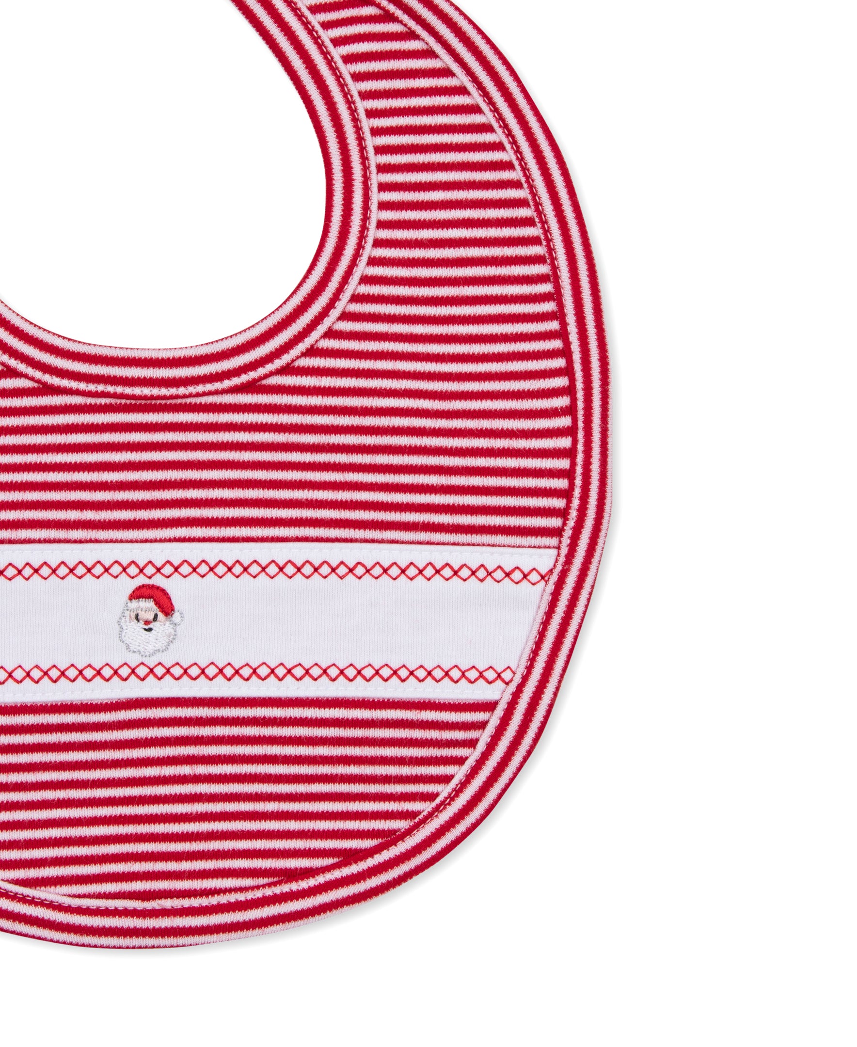 Classic Treasures Holiday 26 Stripe Santa Bib - Kissy Kissy