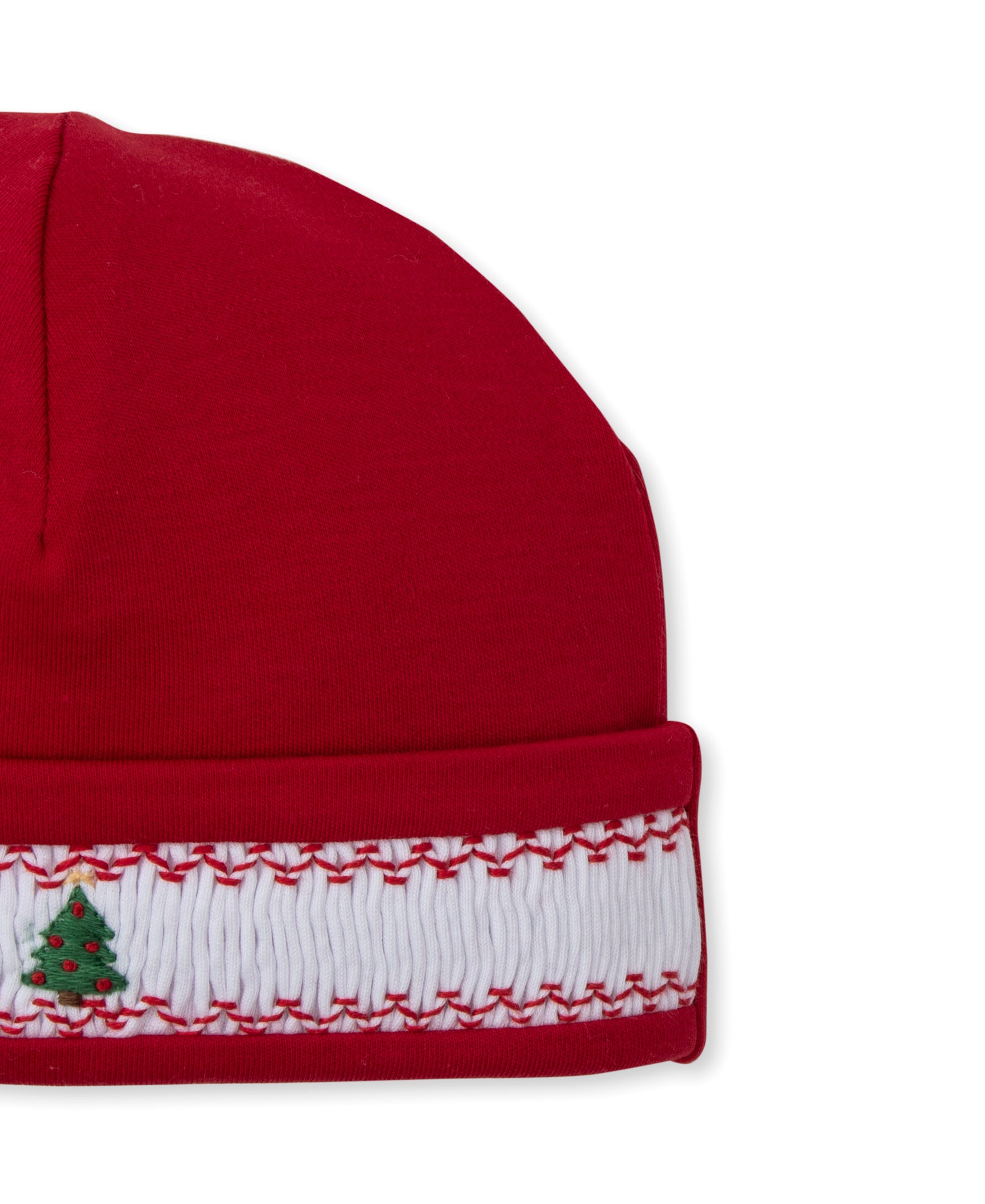 CLB Holiday Medley 25 Red Christmas Tree Hand Smocked Hat - Kissy Kissy
