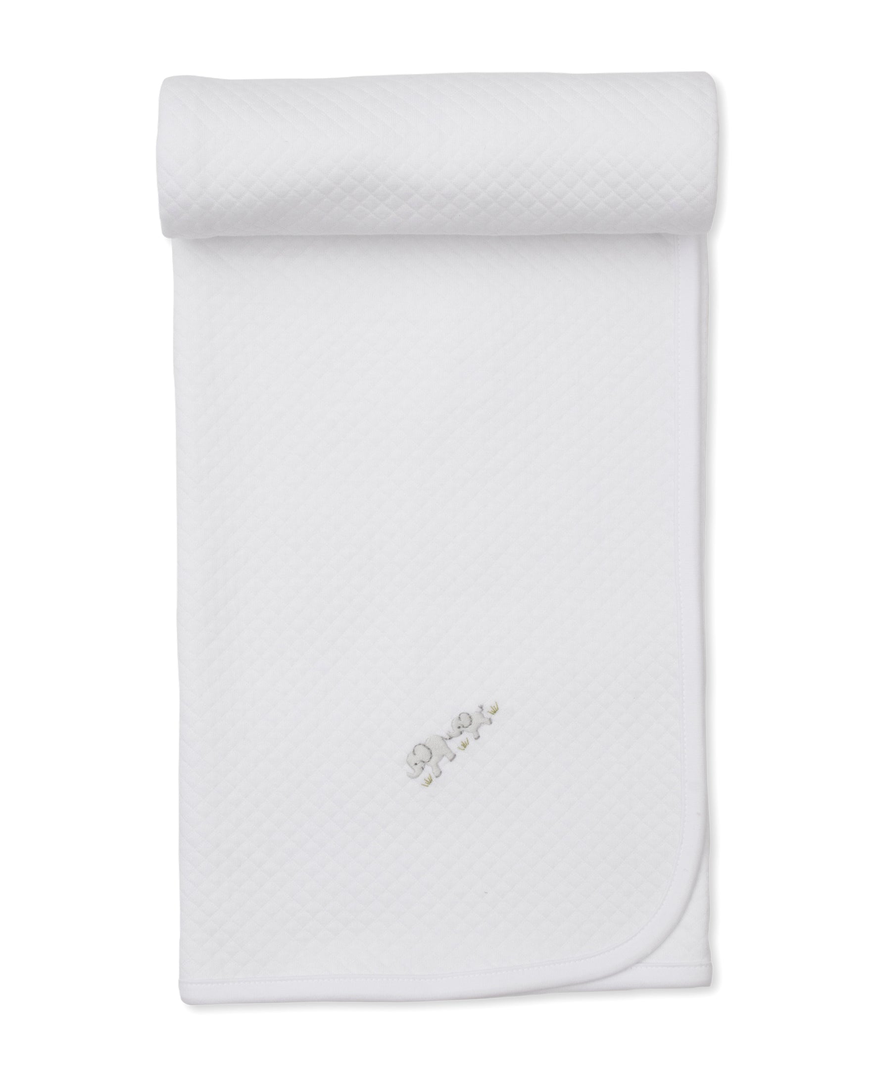 Premier Elephant Esprit White/Silver Hand Emb. Jacquard Blanket - Kissy Kissy