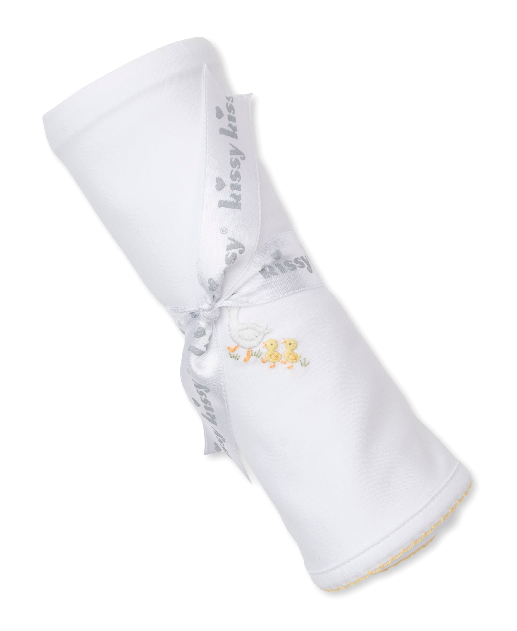Premier Baby Duckling White/Yellow Hand Emb. Blanket - Kissy Kissy