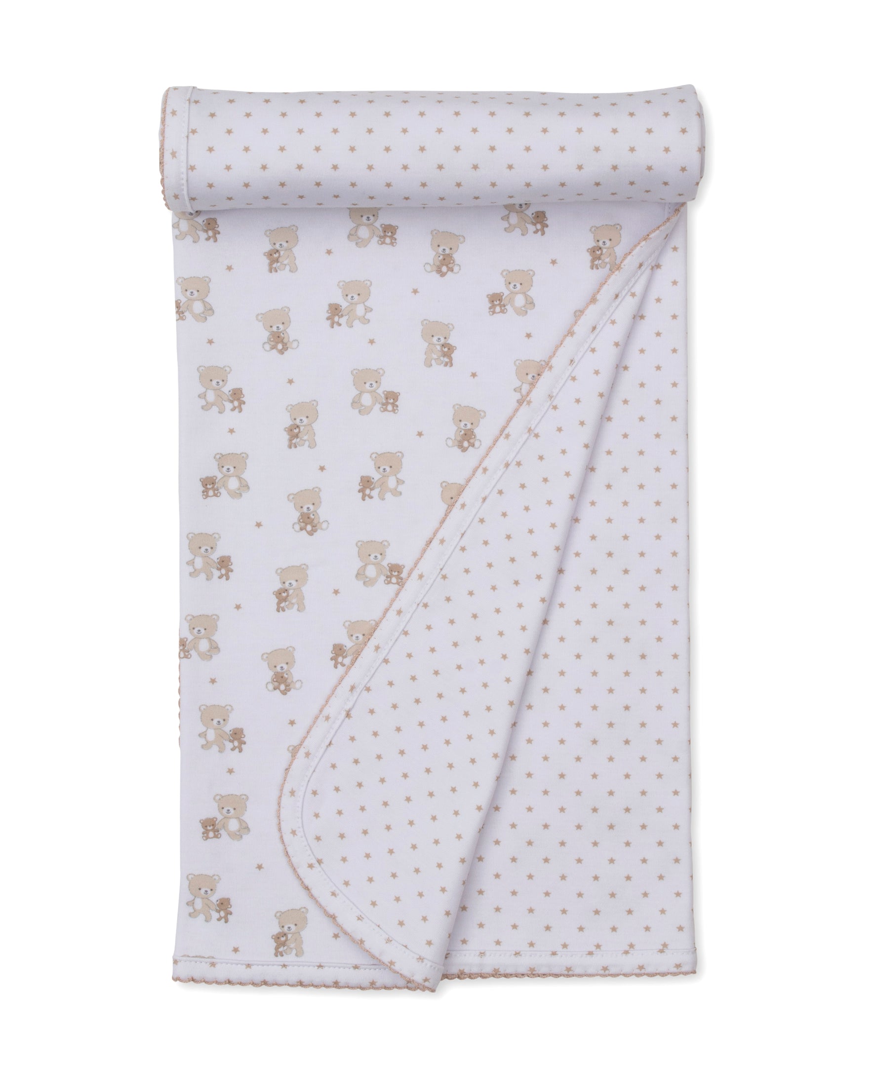 Teddy Bear Love Tan Reversible Blanket