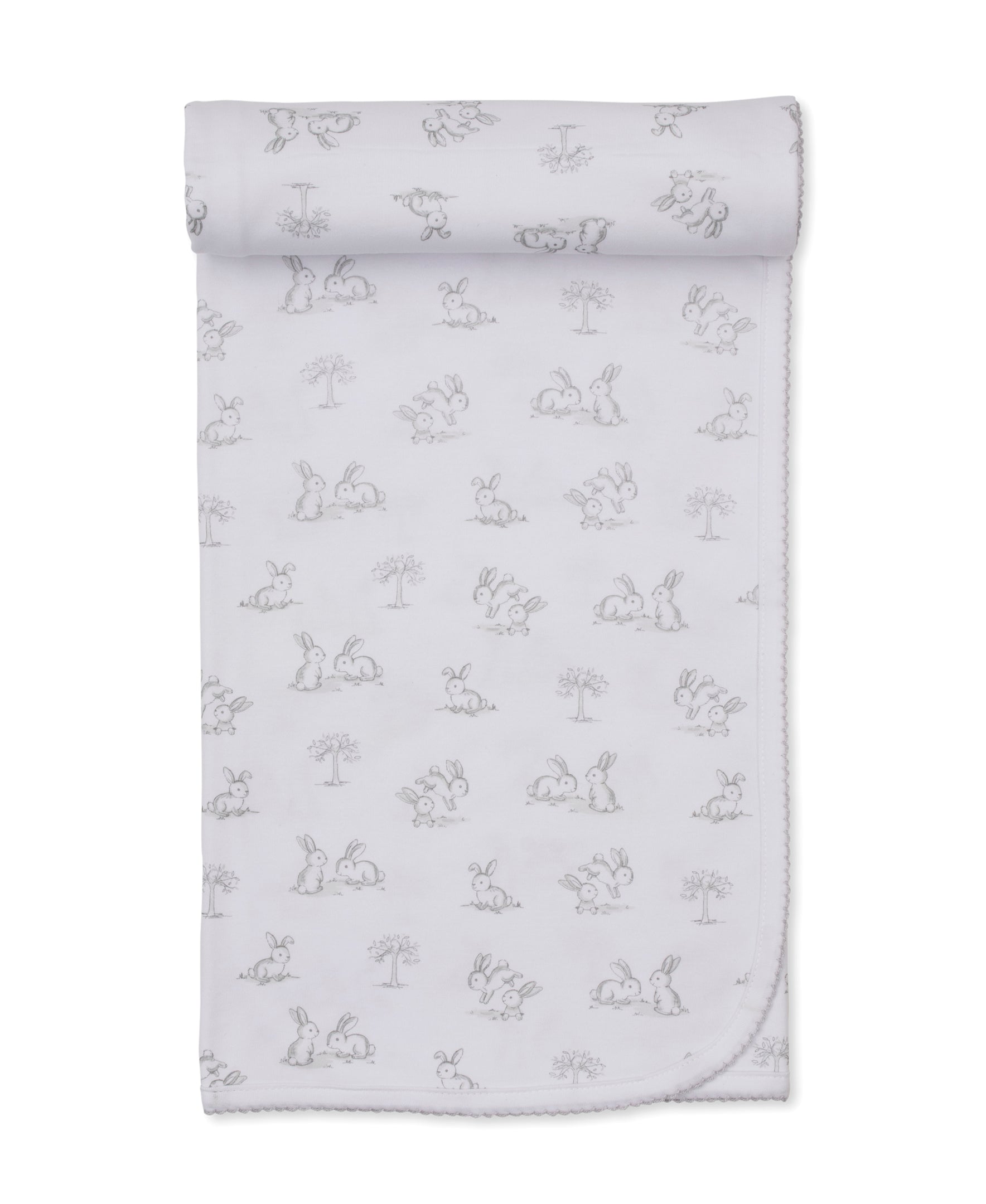 Springtime Bunny Fun Silver Blanket - Kissy Kissy